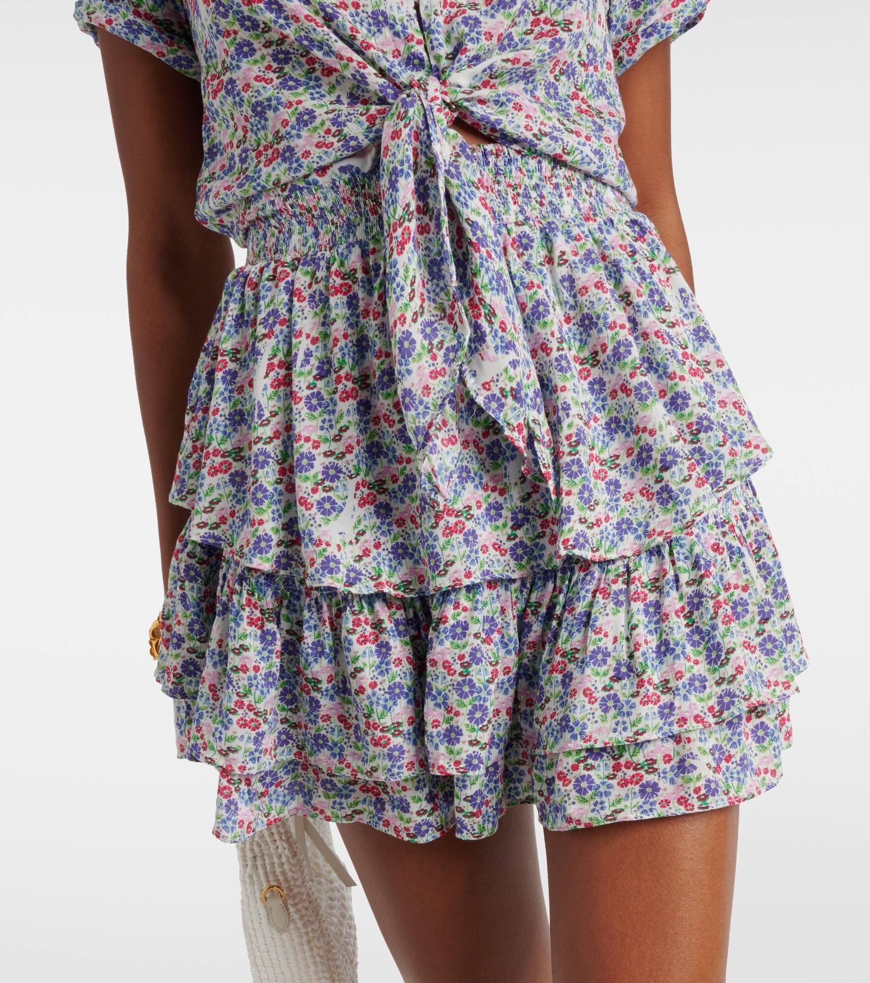 Branda floral tiered shirt dress - 5