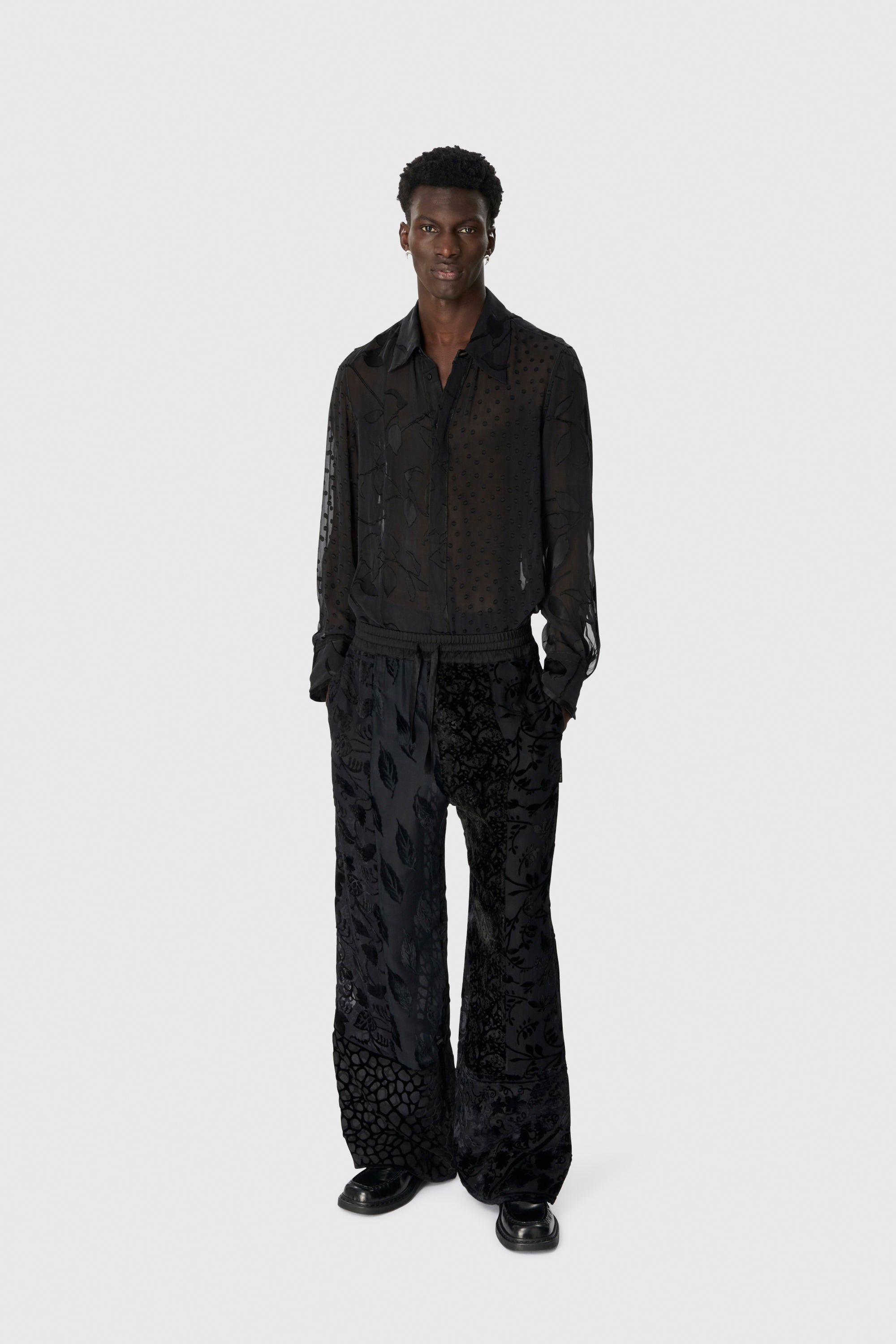 REGENERATED RASO SILK SCARVES DRAWSTRING TROUSERS - 4