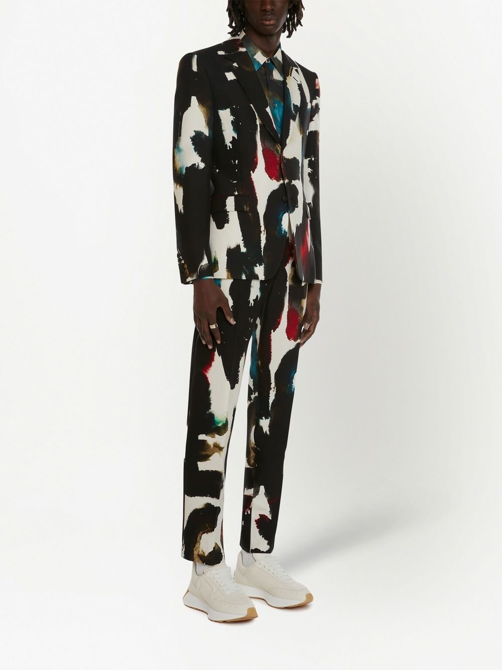 WATERCOLOUR CIGARETTE-CUT TROUSERS - 2