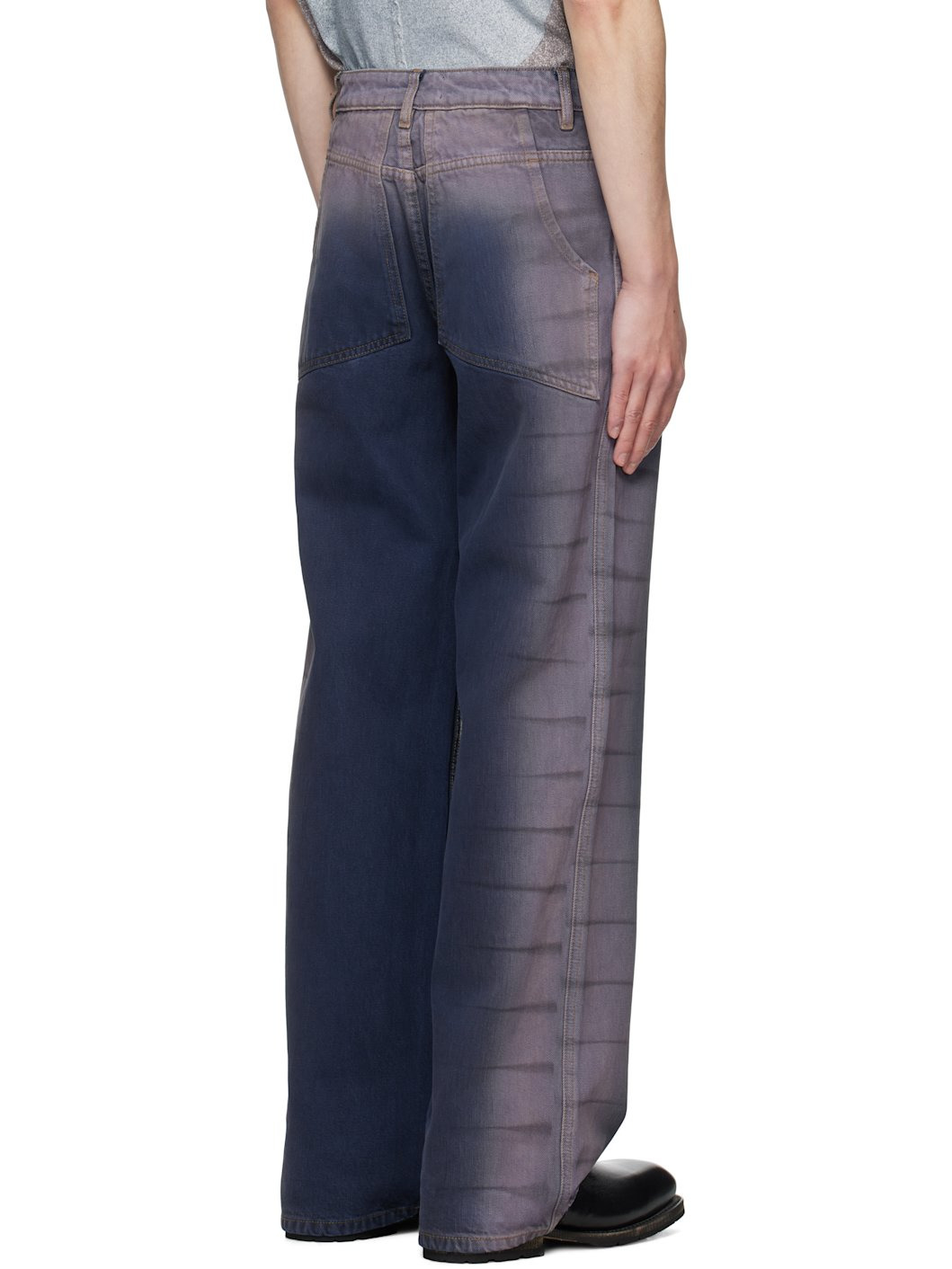 Blue & Purple Wide-Leg Jeans - 3