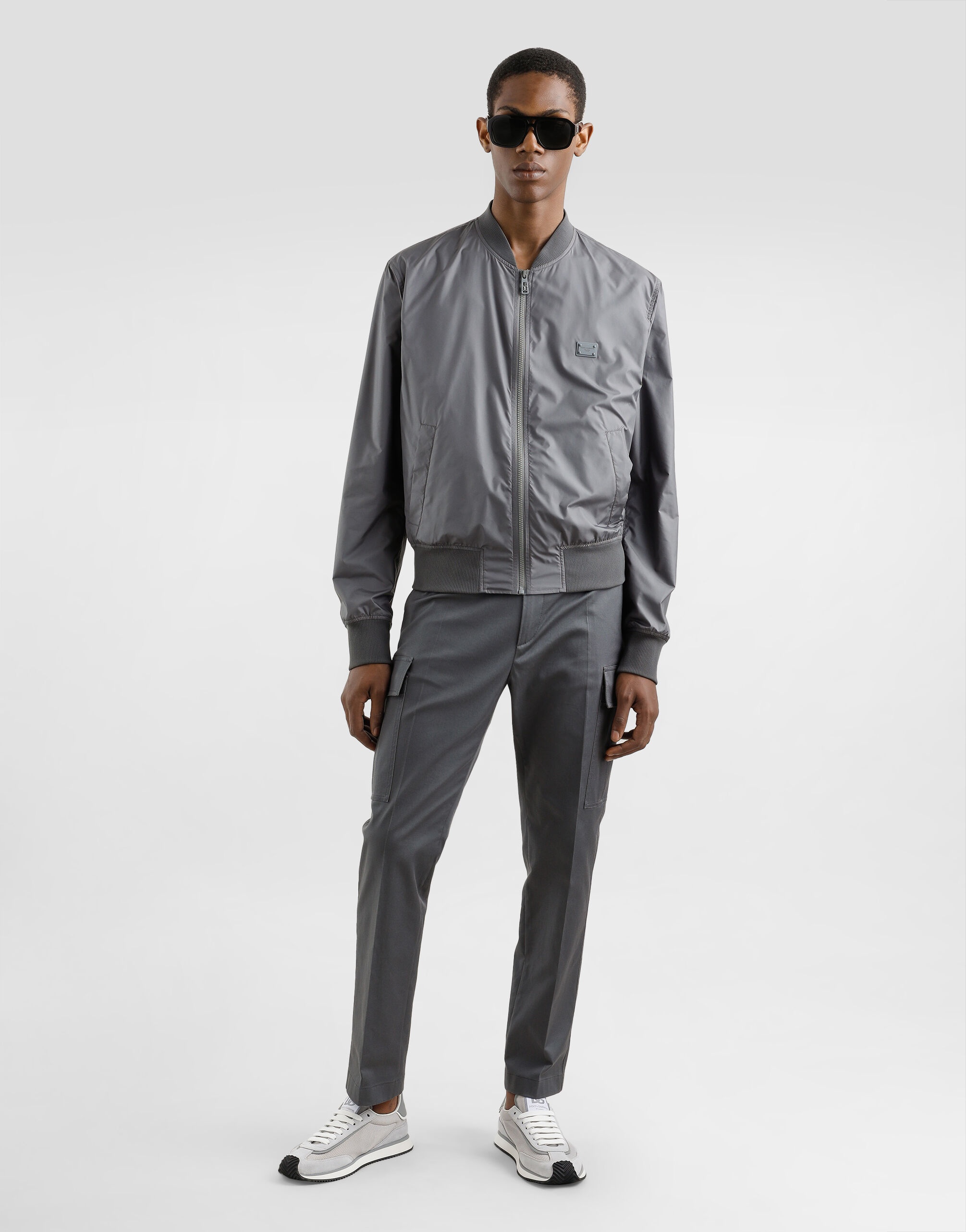Technical fabric bomber jacket with tag - 2