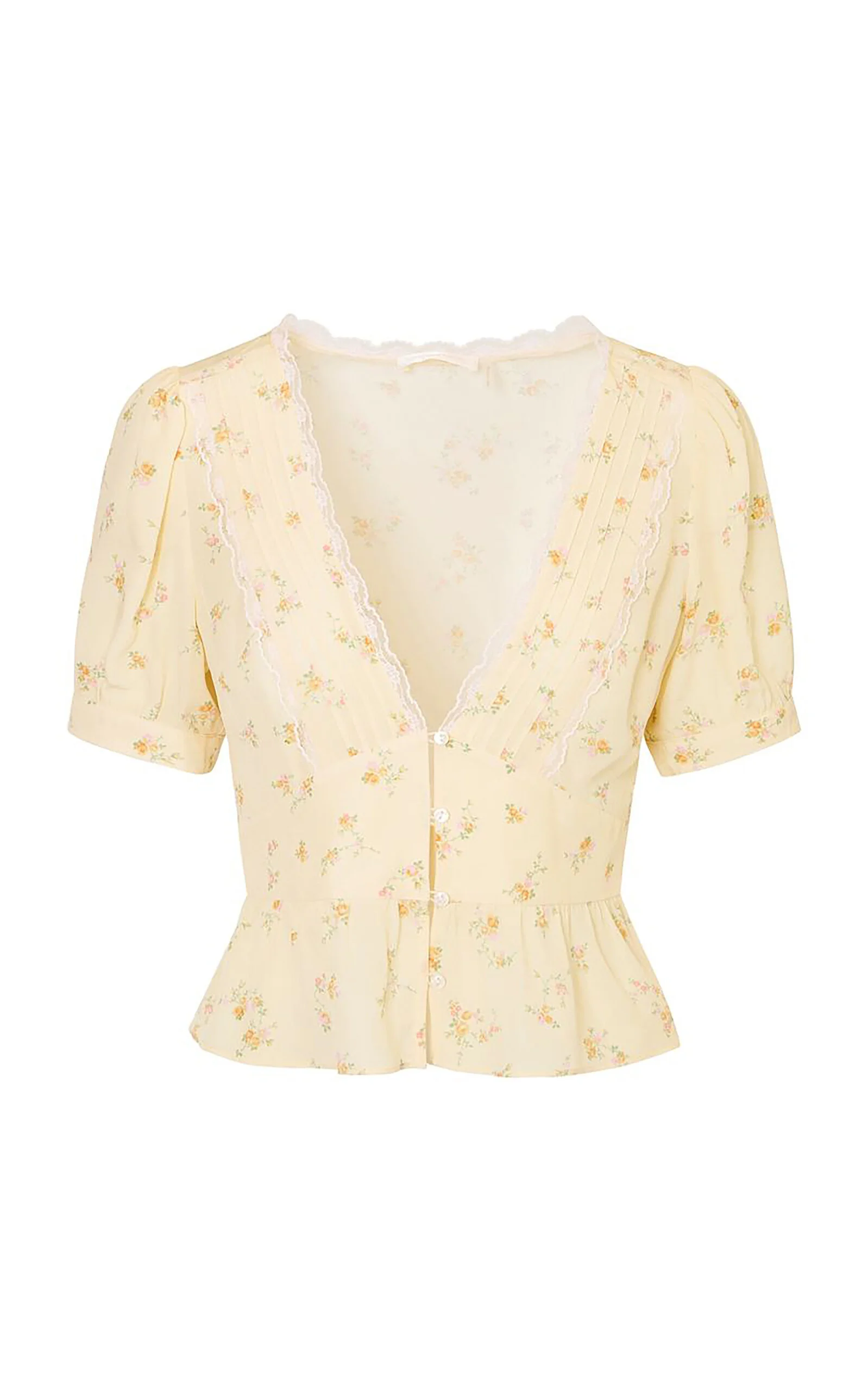 Bondy Lace Crepe Top yellow - 1