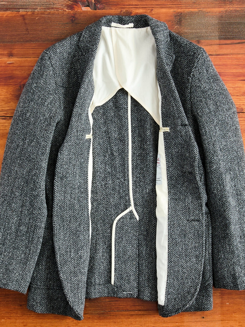 3B Comfort Harris Tweed Jacket in Grey Herringbone 4