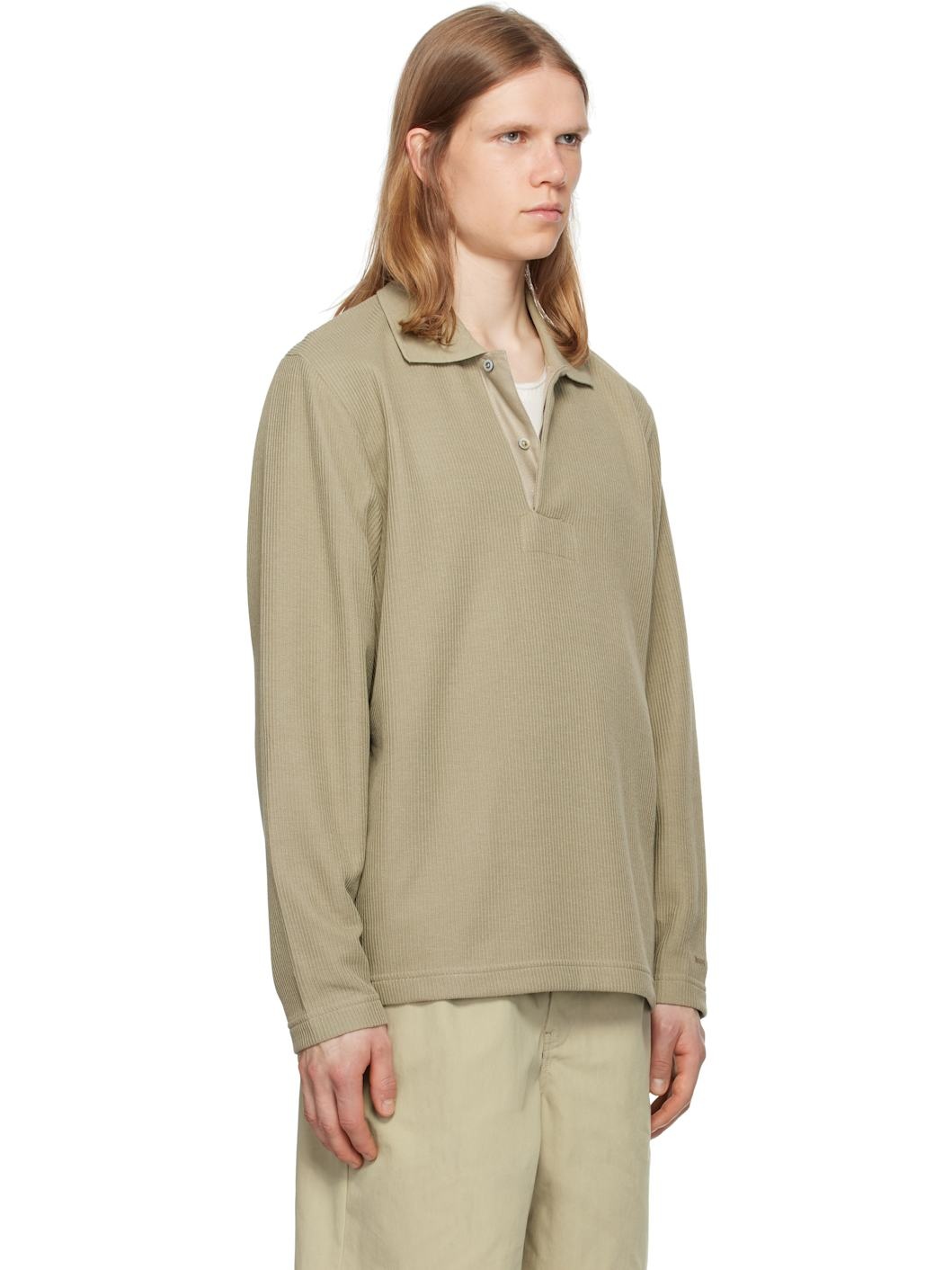 Taupe Ruben Double Face LS Polo - 2