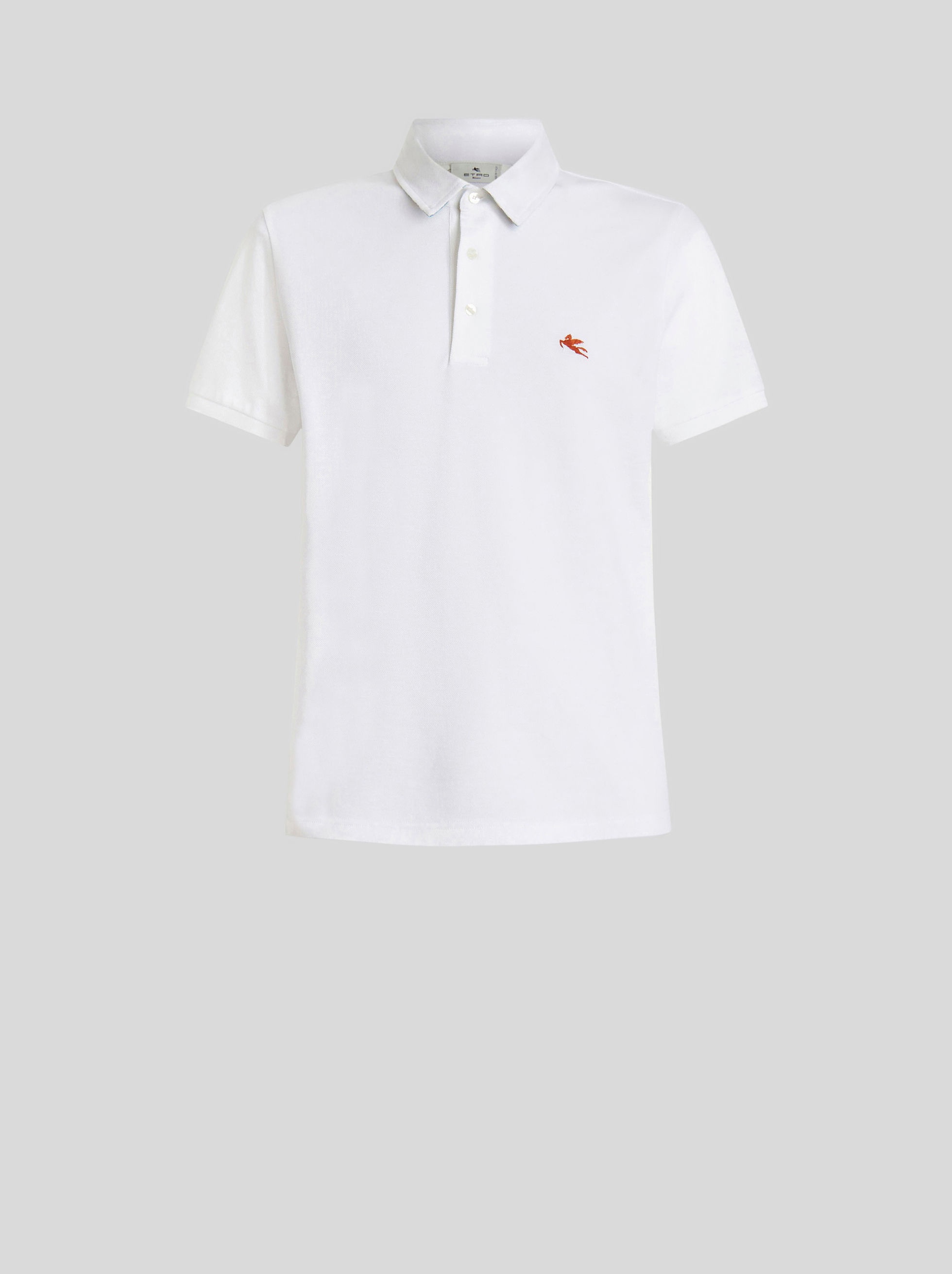 COTTON POLO SHIRT WITH PEGASO - 1