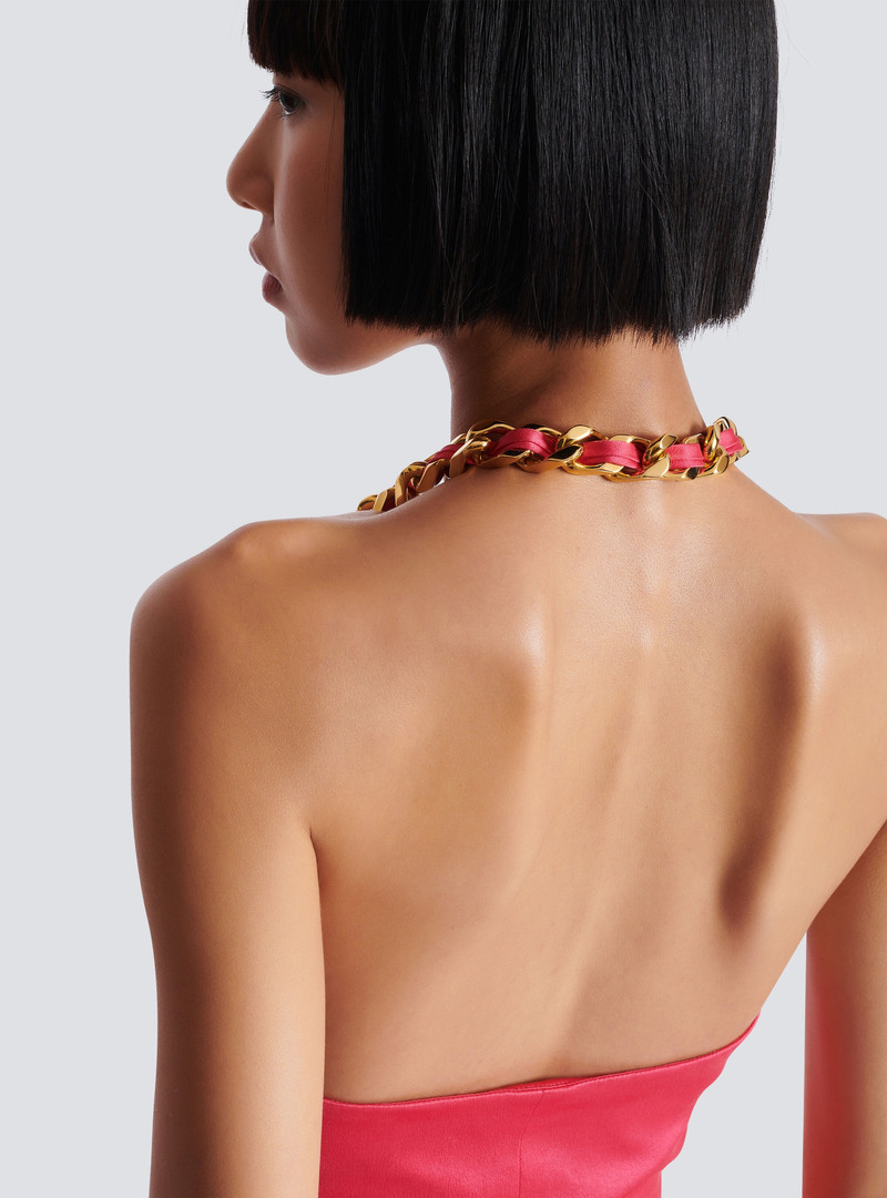 Draped silk halterneck top 8