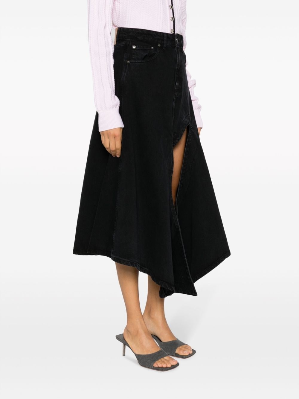 asymmetric denim skirt - 3