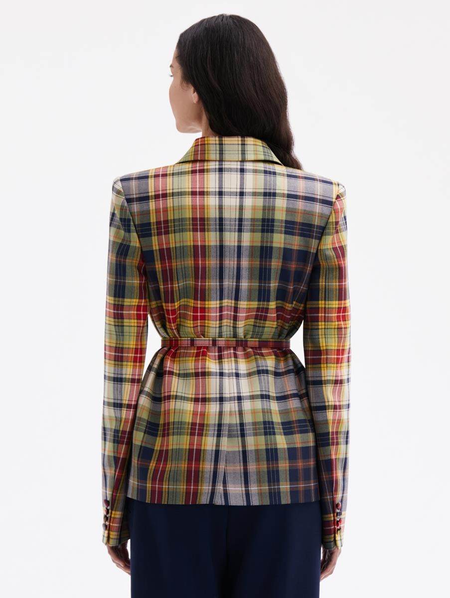 DOUBLE BREASTED PLAID JACKET - 3