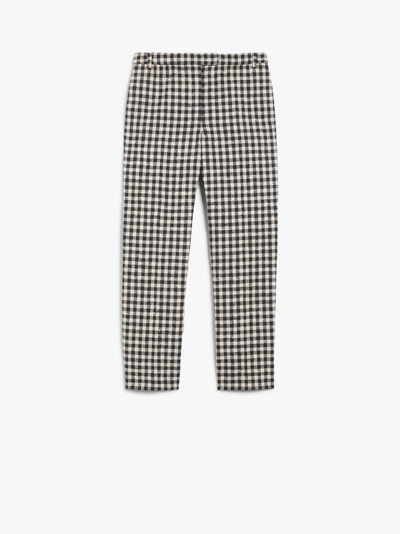 DAISY Straight-fit gingham cotton and silk trousers - 1