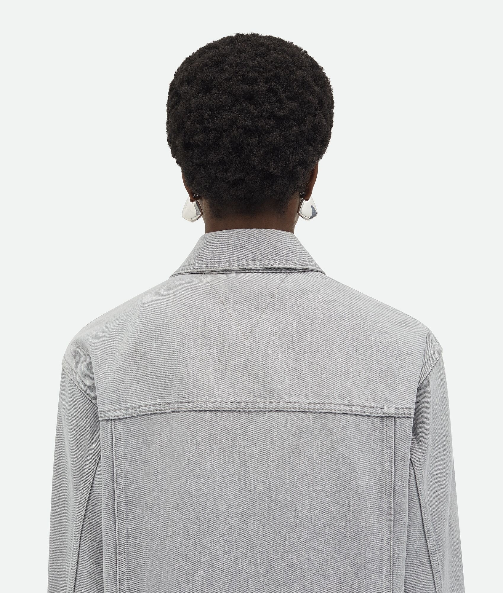 Light Grey Washed Denim Jacket - 5