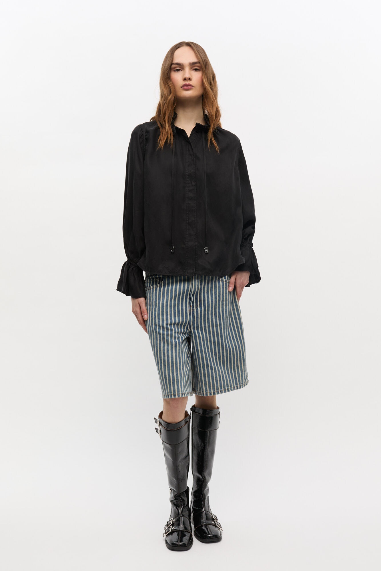 BLACK FLUID CUPRO TIE SHIRT - 3