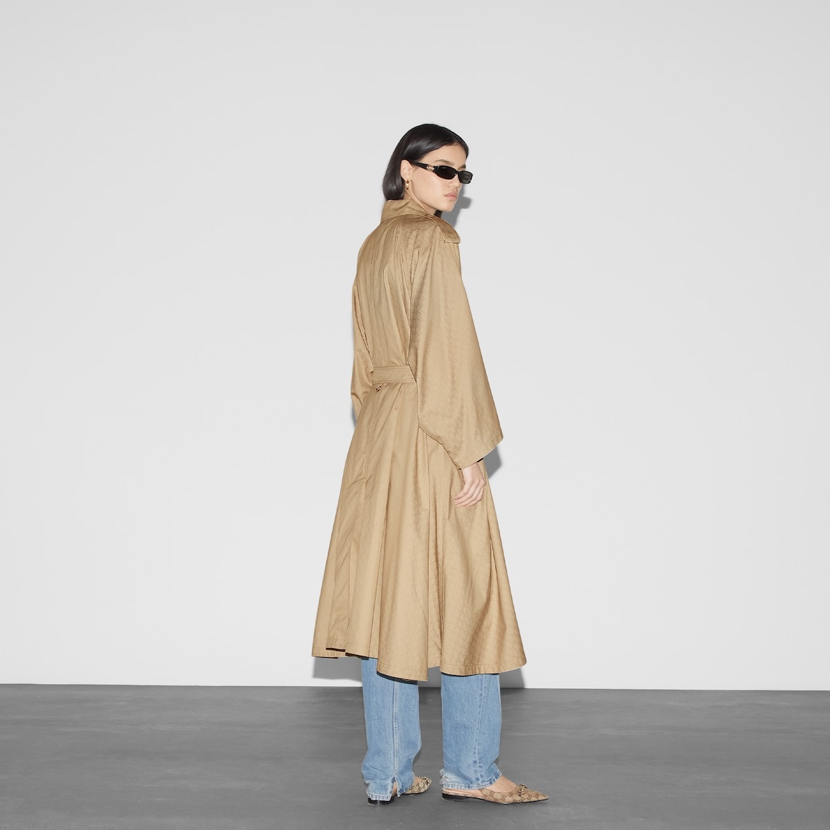 GG cotton gabardine trench coat - 4