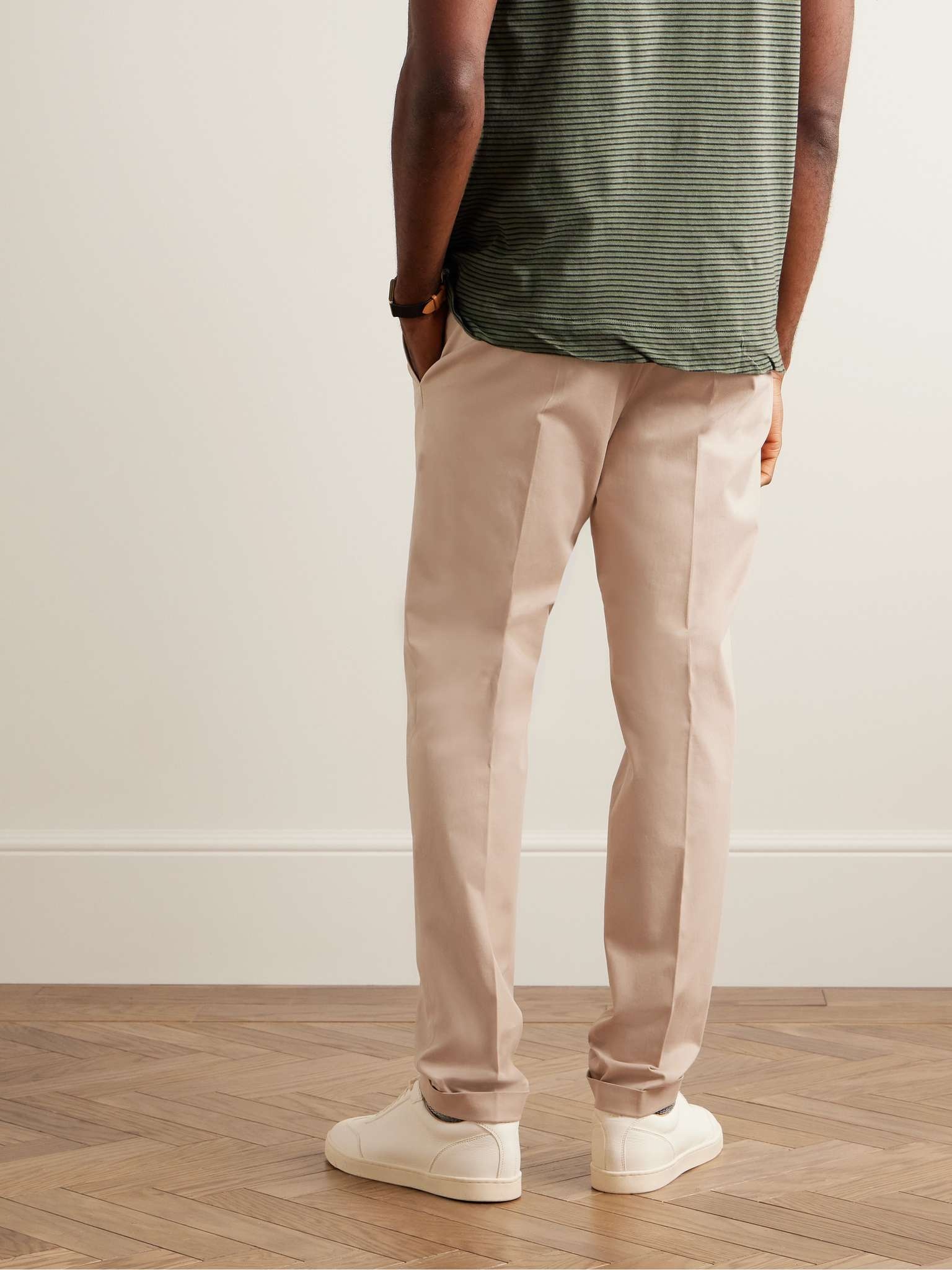 Slim-Fit Cotton-Blend Twill Trousers - 4
