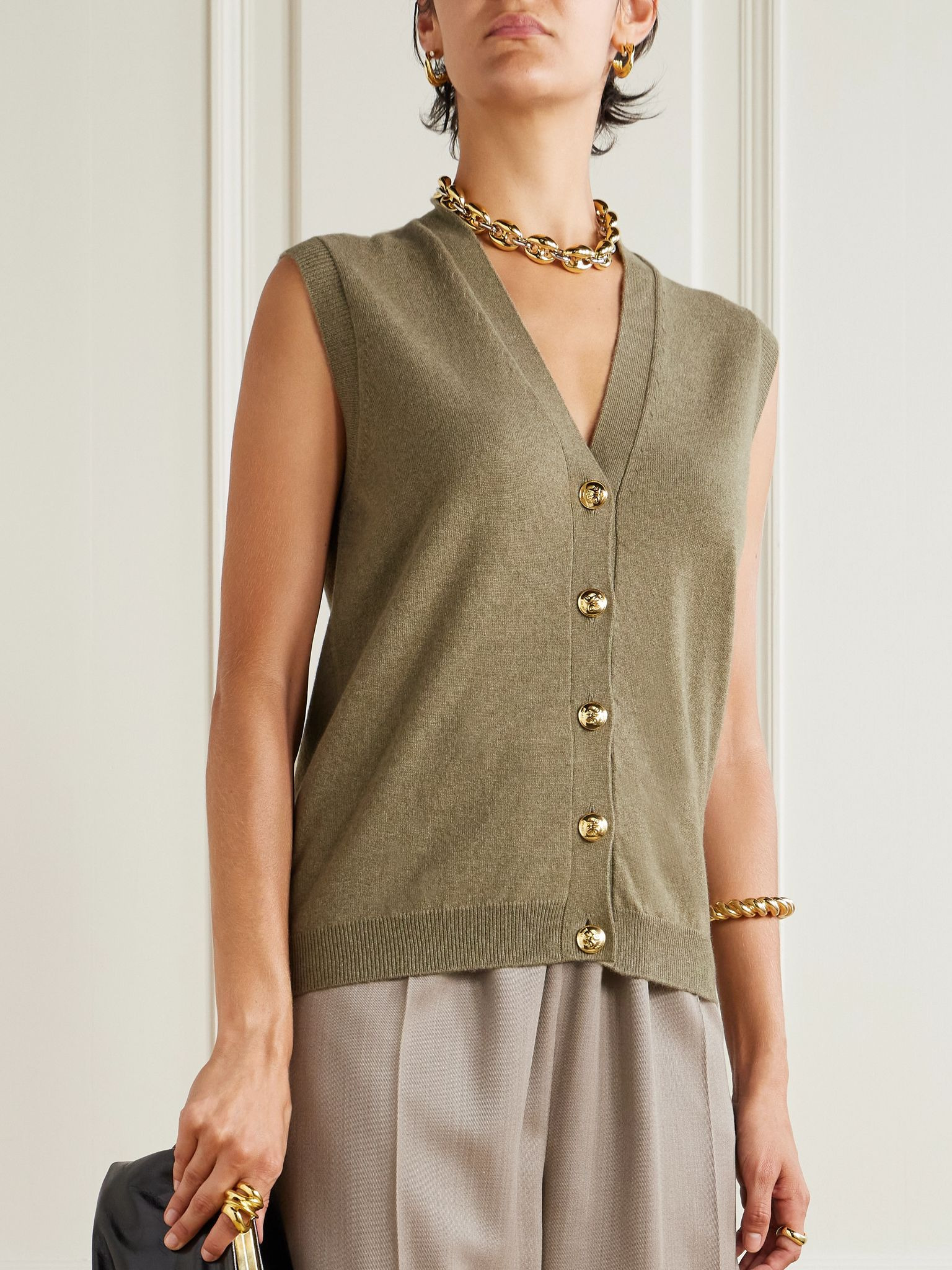 Highland wool and cashmere-blend vest Beige - 3