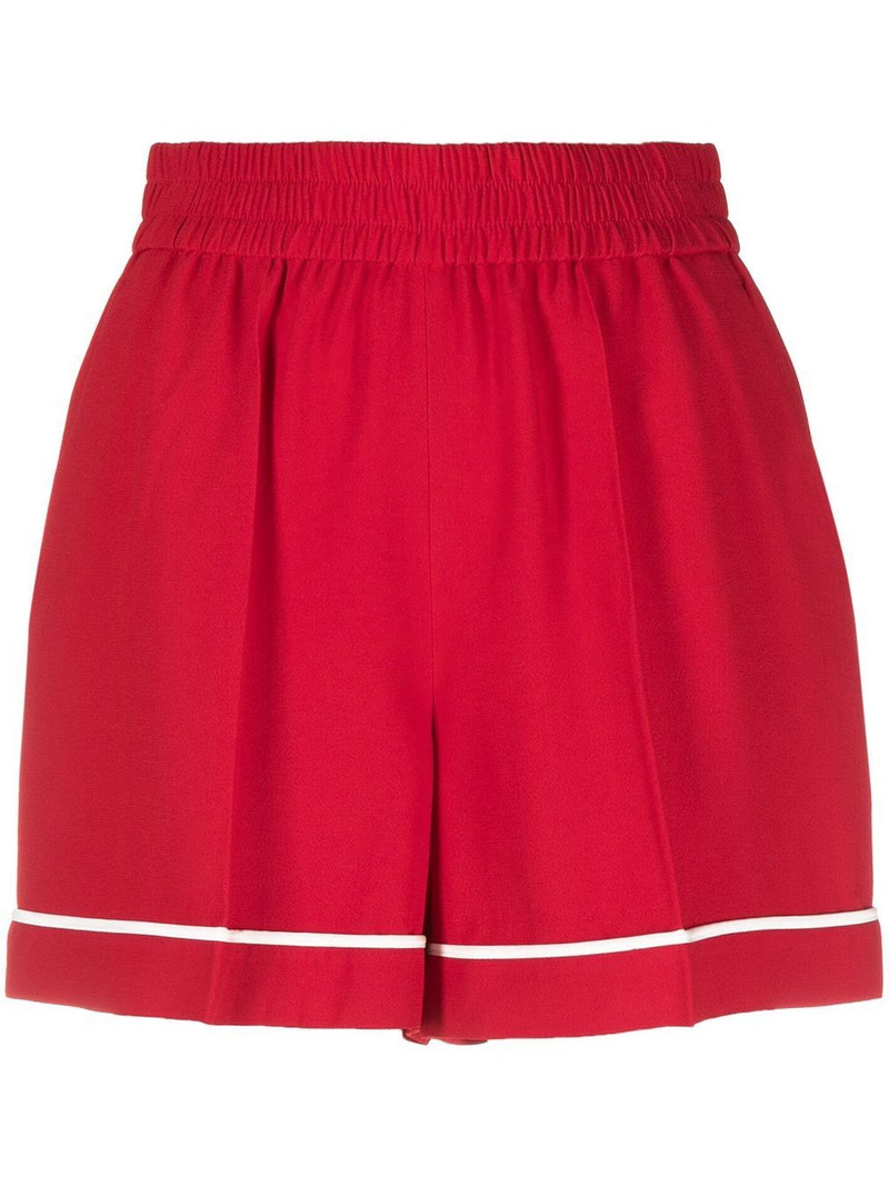 contrast-trim crepe shorts 1