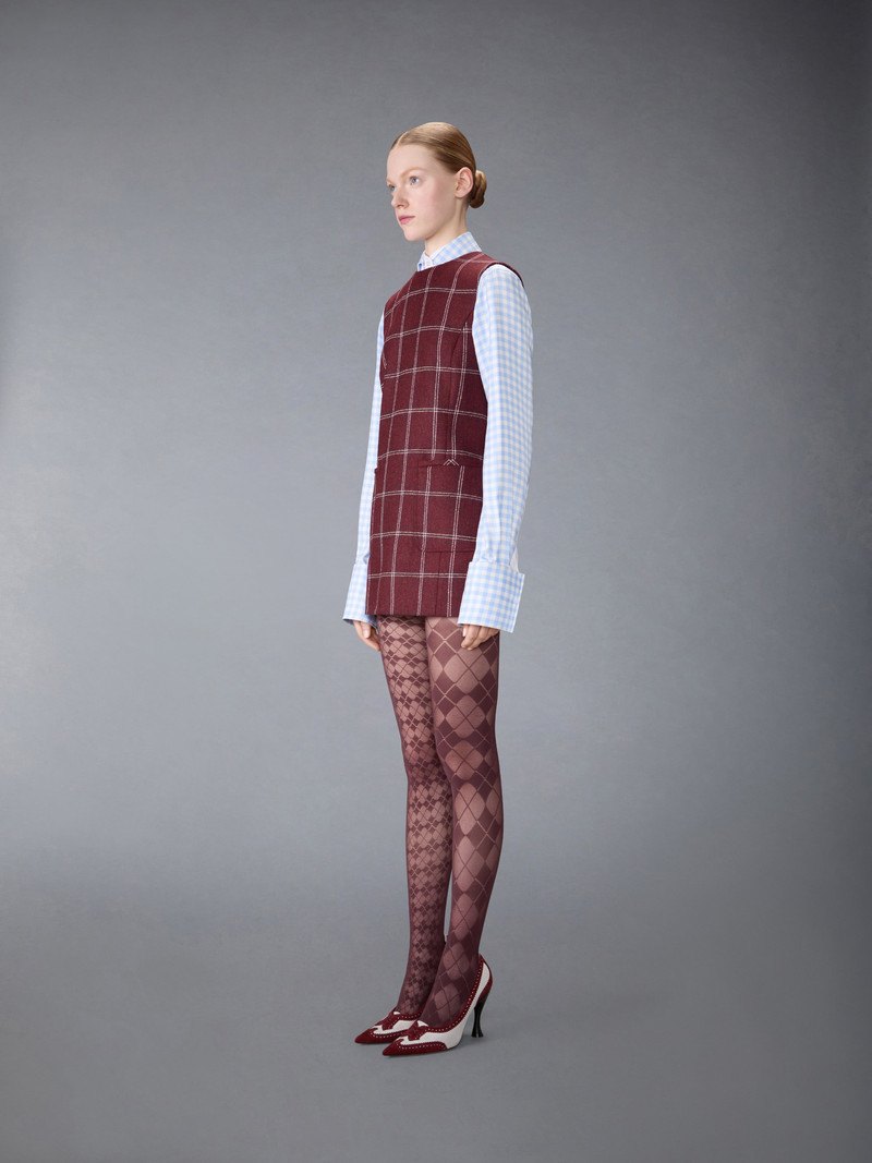 WINDOWPANE HUNTING TWEED MINI PENCIL DRESS 4