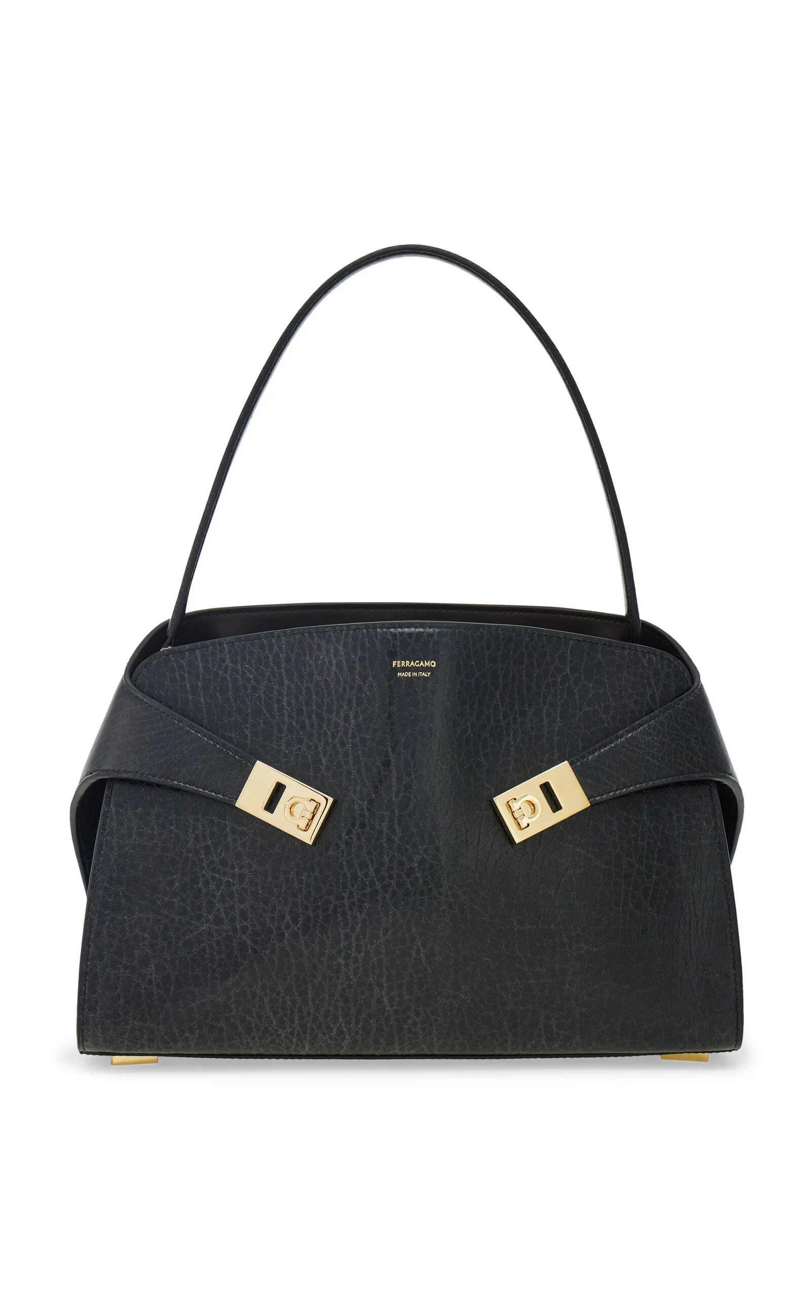 Small Hug Leather Shoulder Bag black - 1