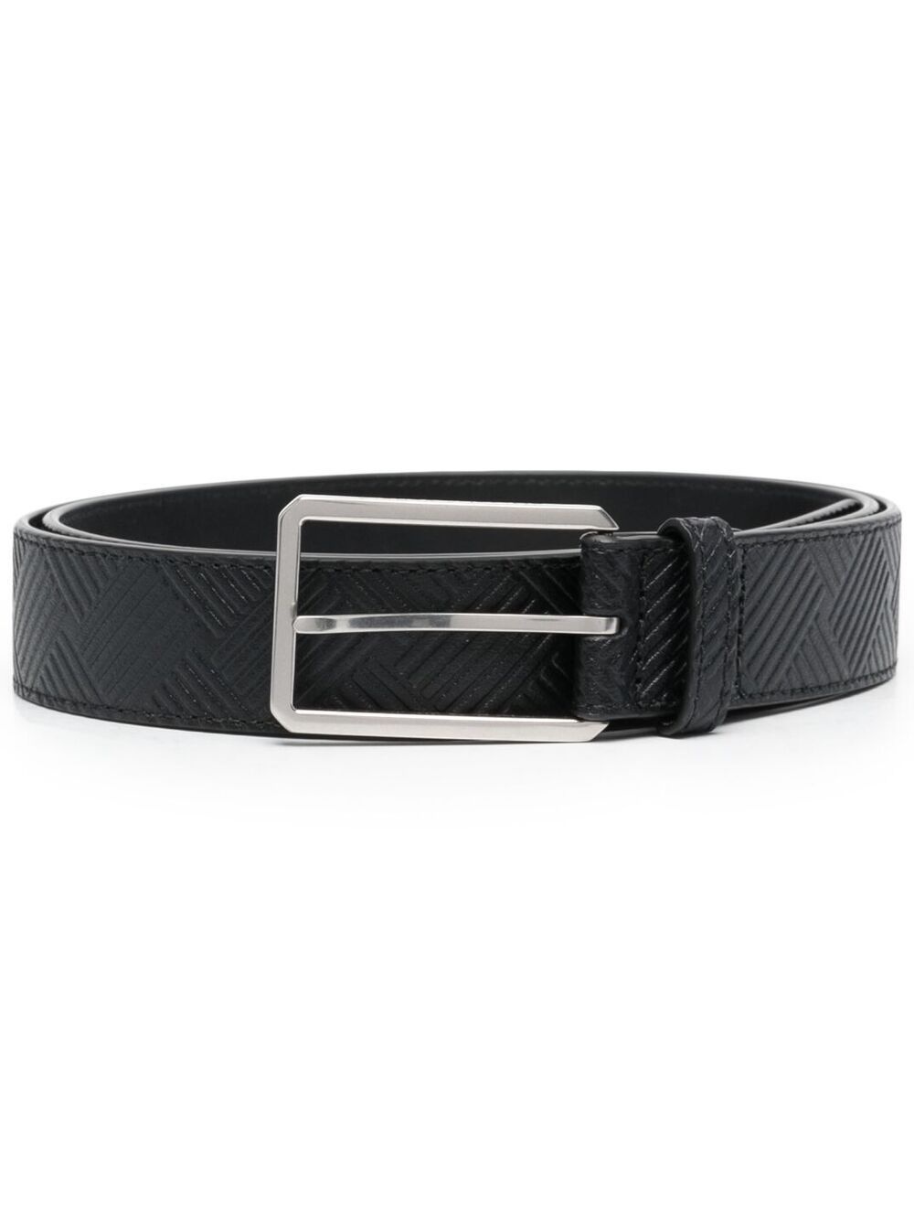 embossed-pattern leather belt - 1