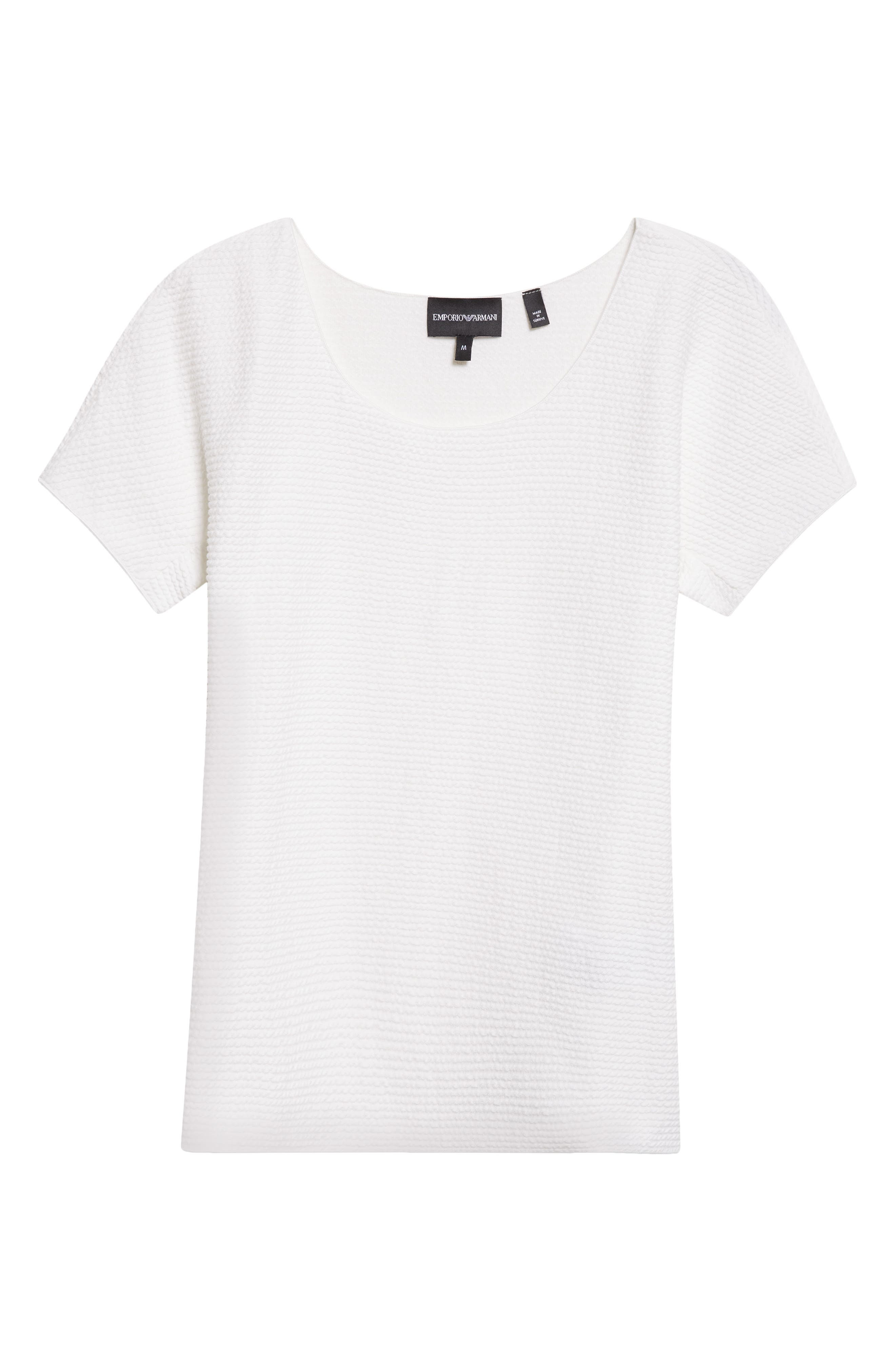 Emporio Armani Ribbed Jersey T-shirt in Solid White at Nordstrom - 5