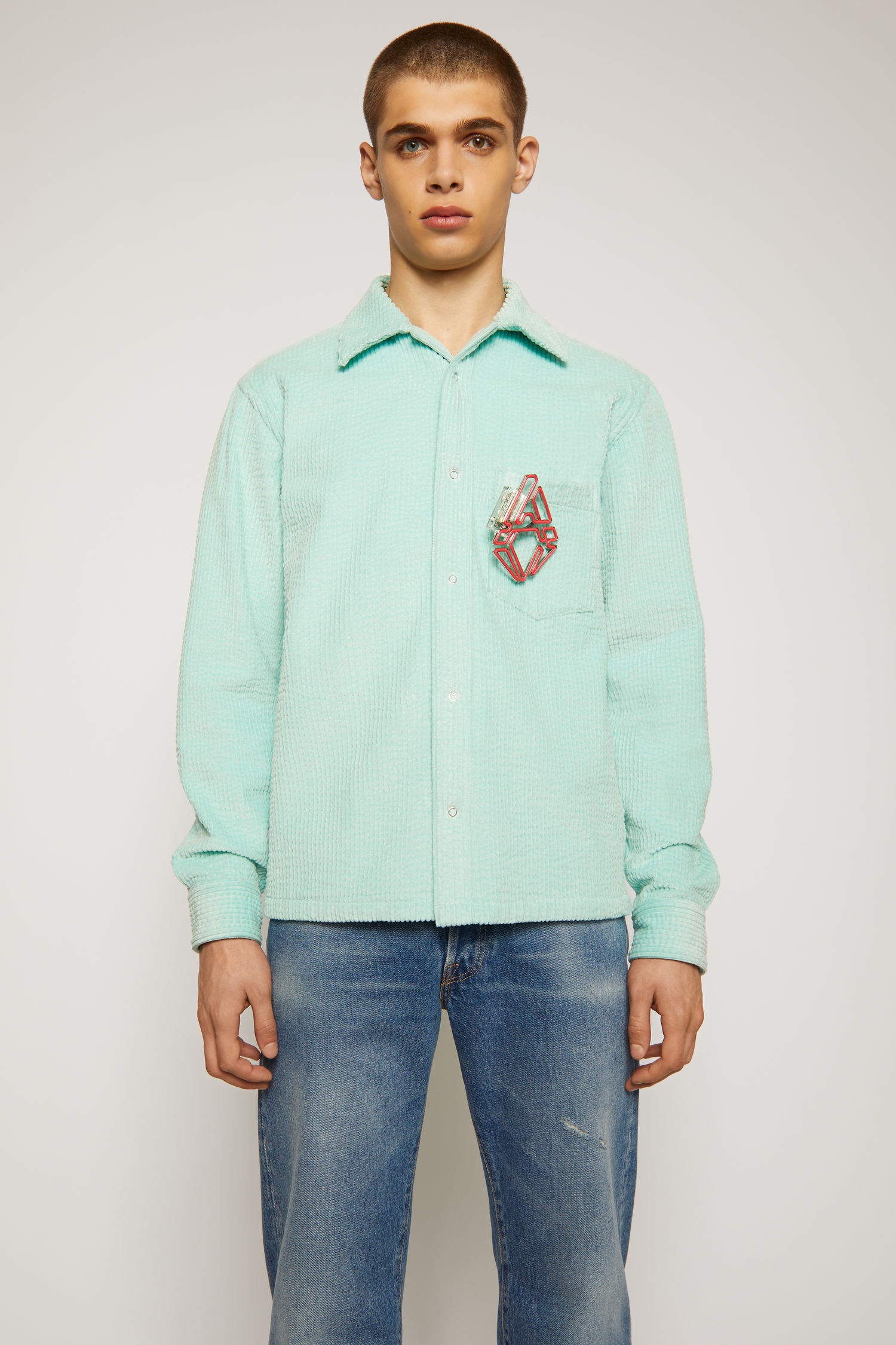 Corduroy shirt mint blue - 2