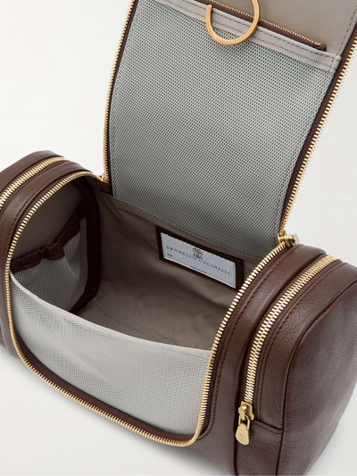 Brunello Cucinelli Full-Grain Leather Wash Bag outlook