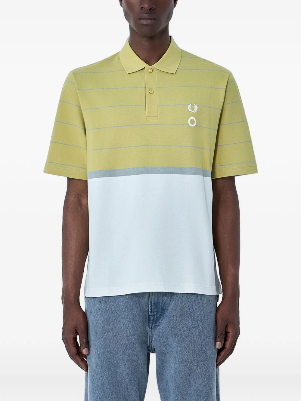 buttoned striped polo shirt - 1