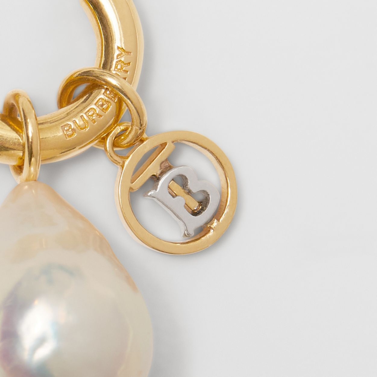 Pearl Detail Gold-plated Hoop Earrings - 2