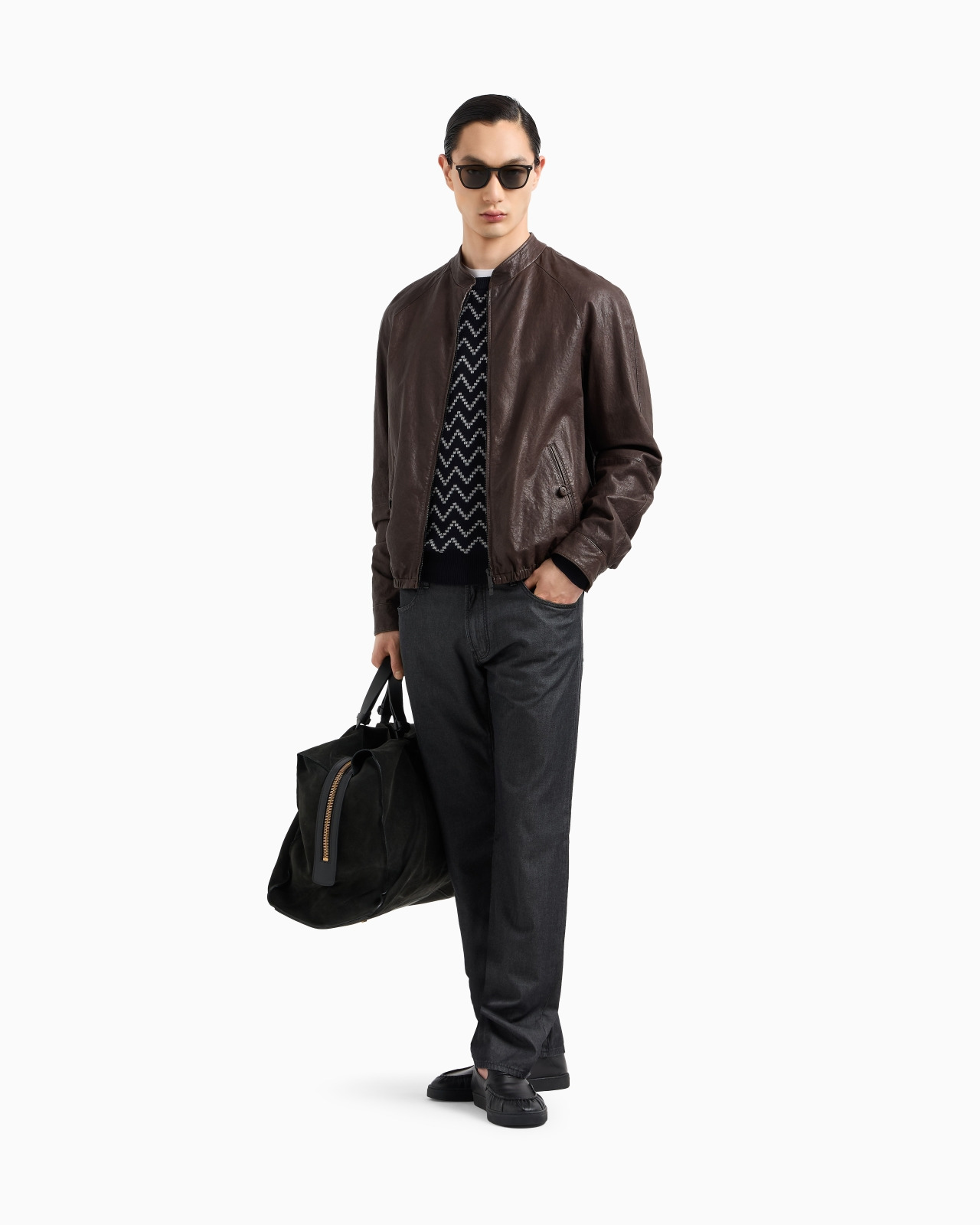 STRETCH COTTON AND SILK, REGULAR-FIT, FIVE-POCKET TROUSERS - 2