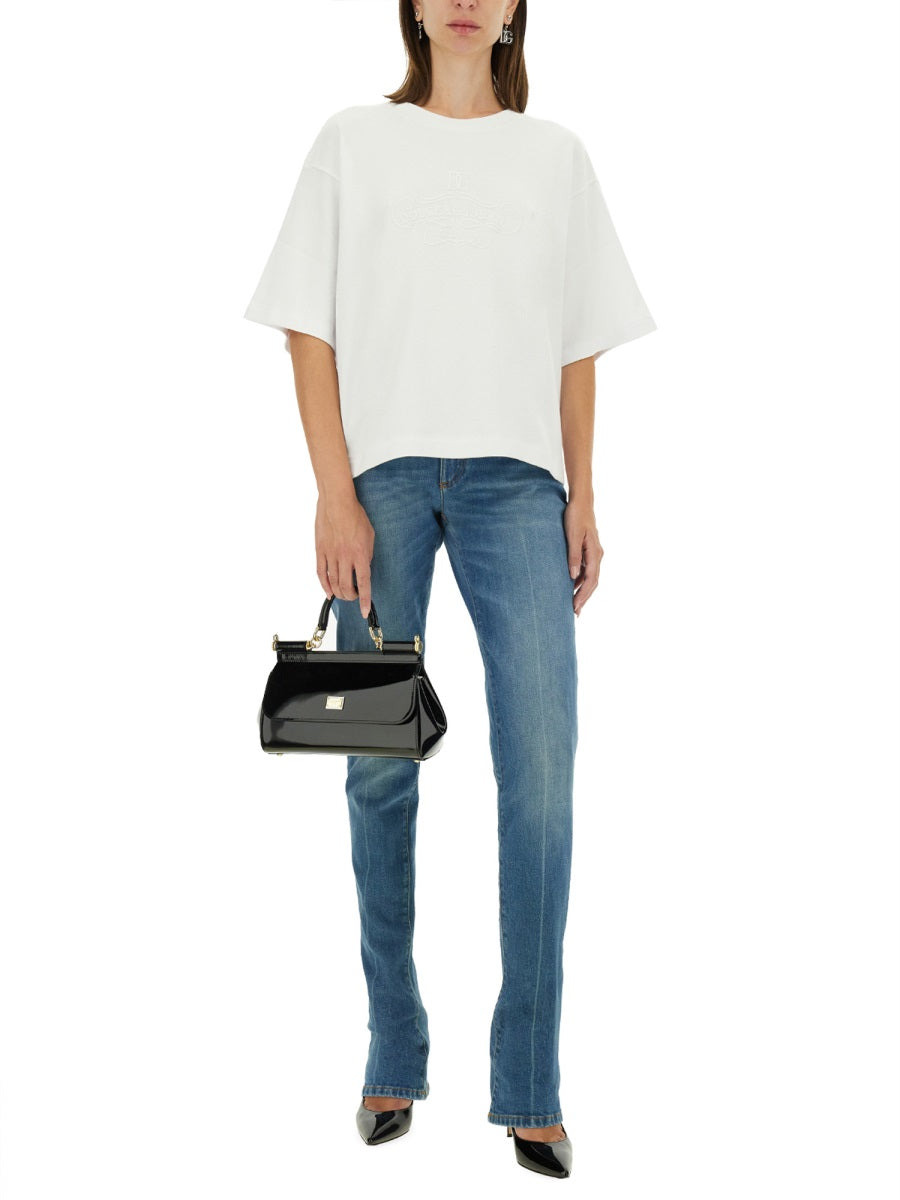 Dolce & Gabbana Women T-Shirt With Lettering Logo - 2