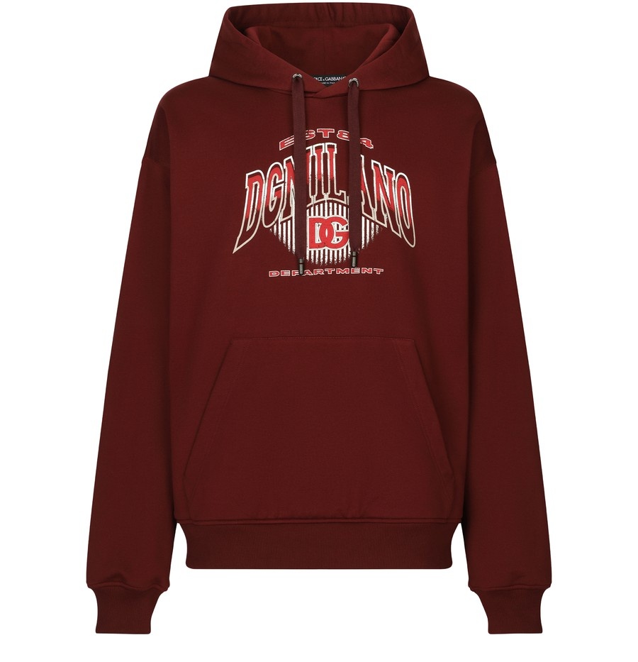 Hoodie in Jersey with Logo Print - 1