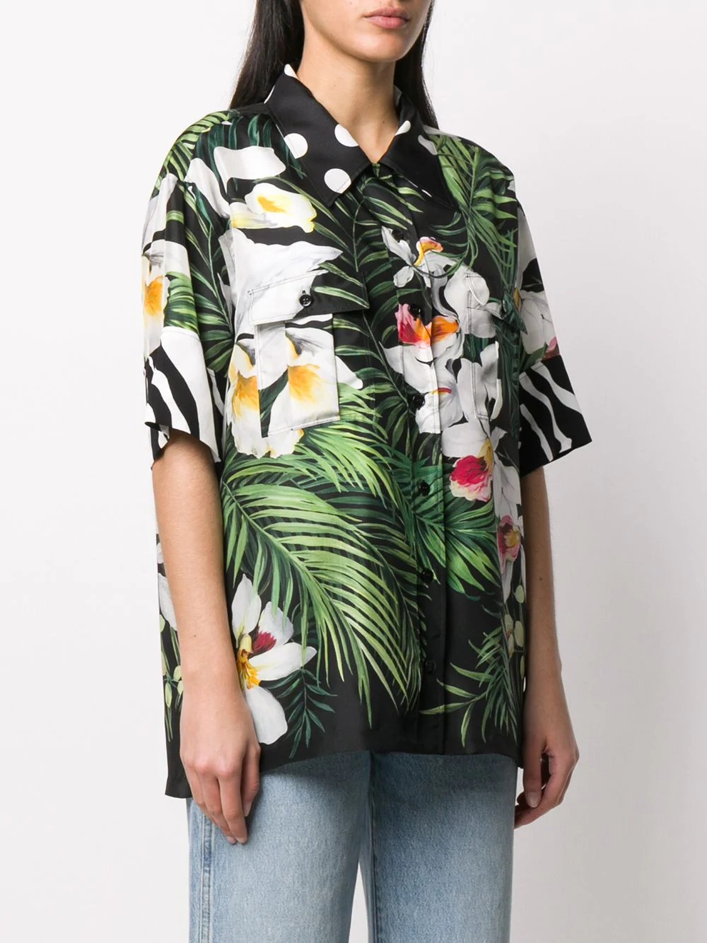 oversized tropical print shirt - 3