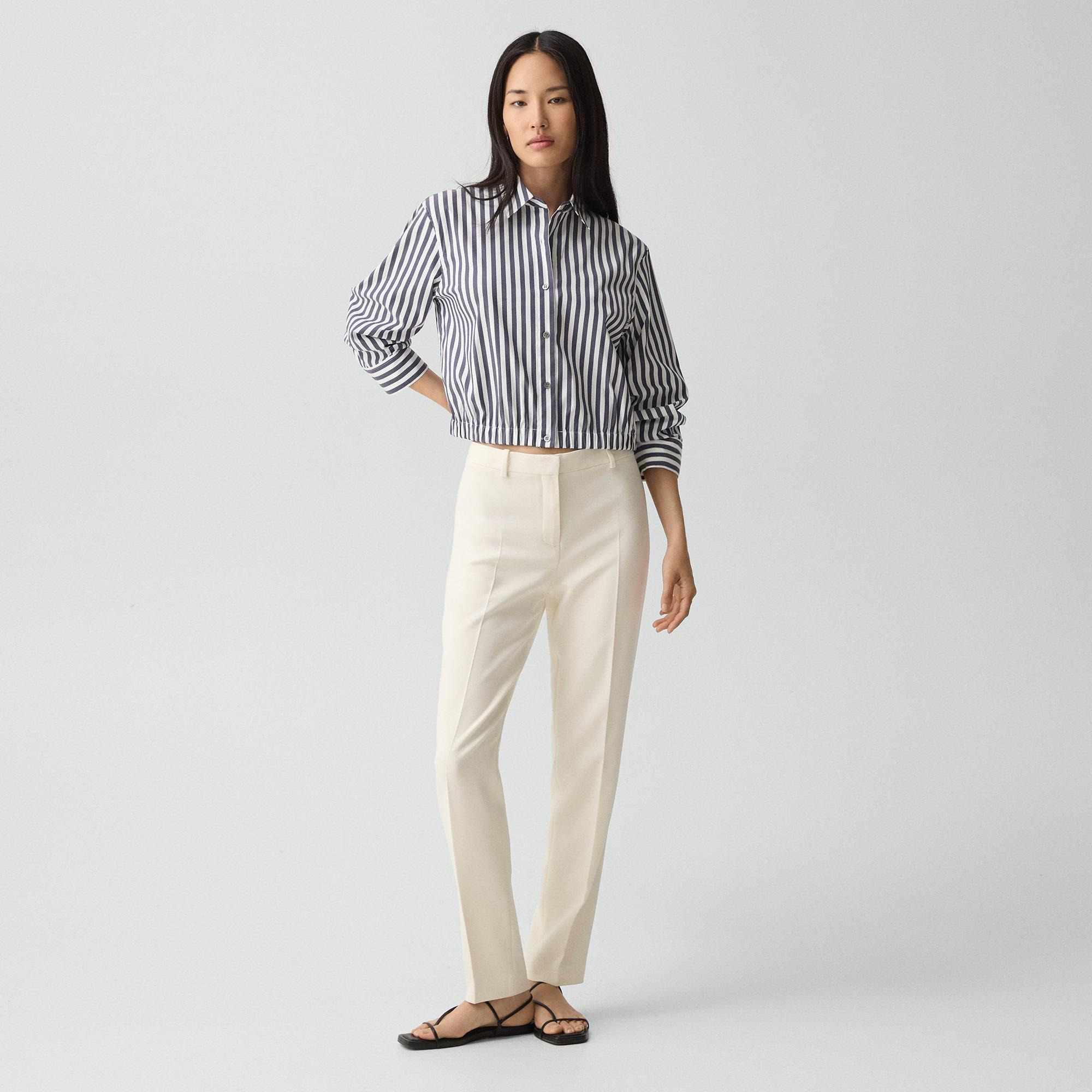 Cropped Shirt in Awning Stripe - 6
