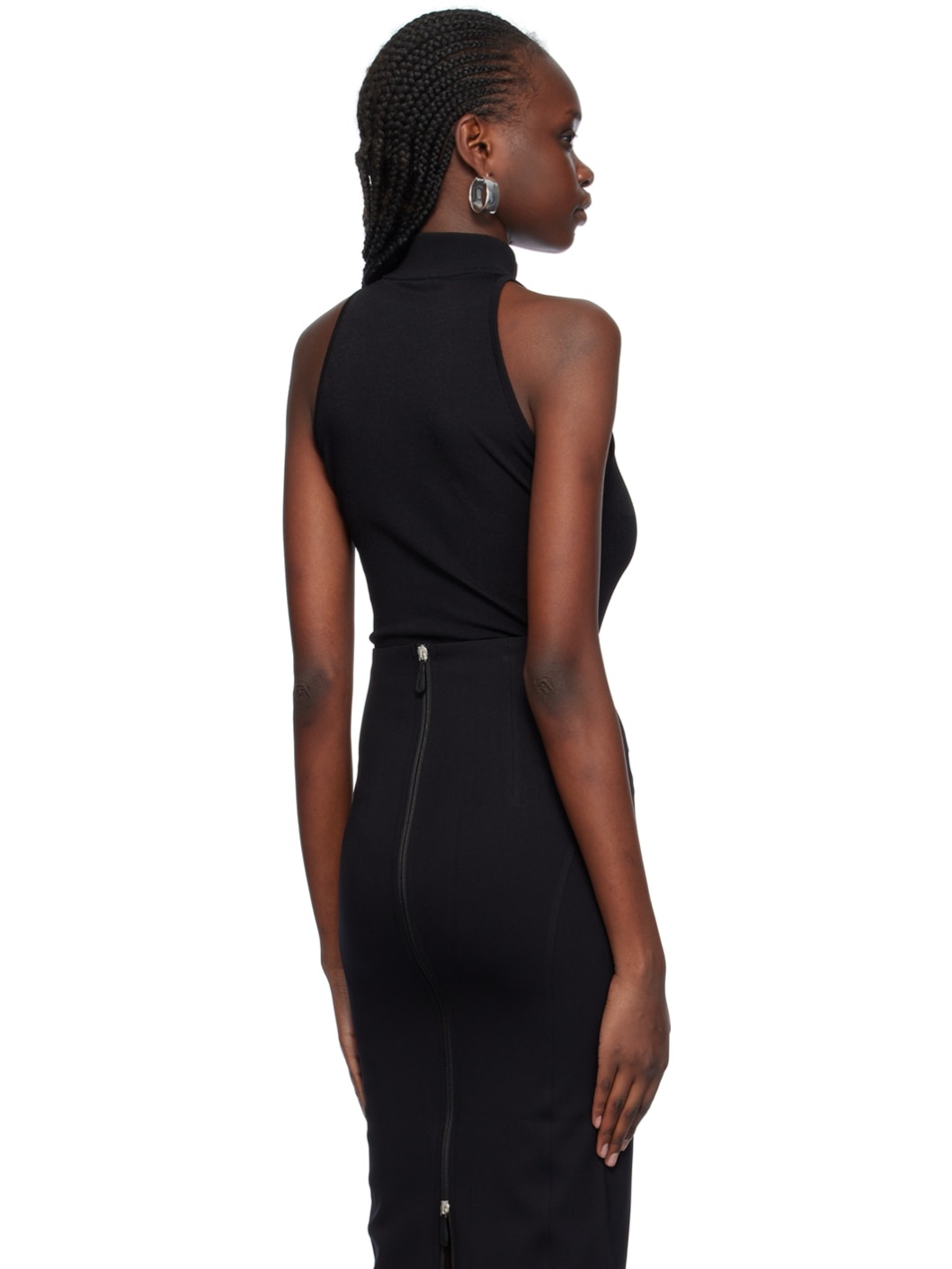 Black Mock Neck Bodysuit - 3