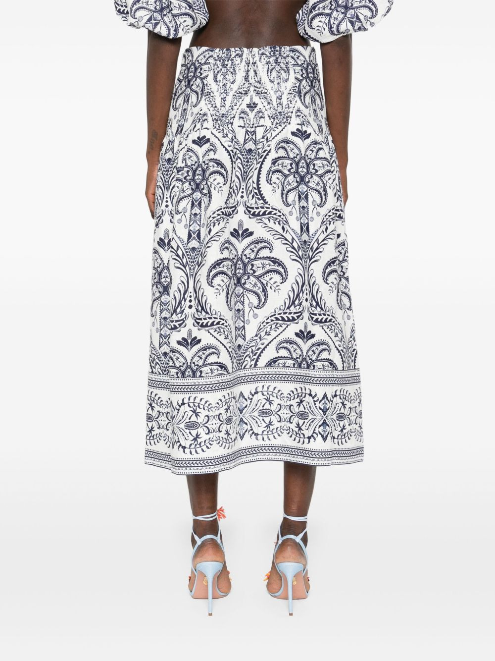tropical cameo maxi skirt - 4