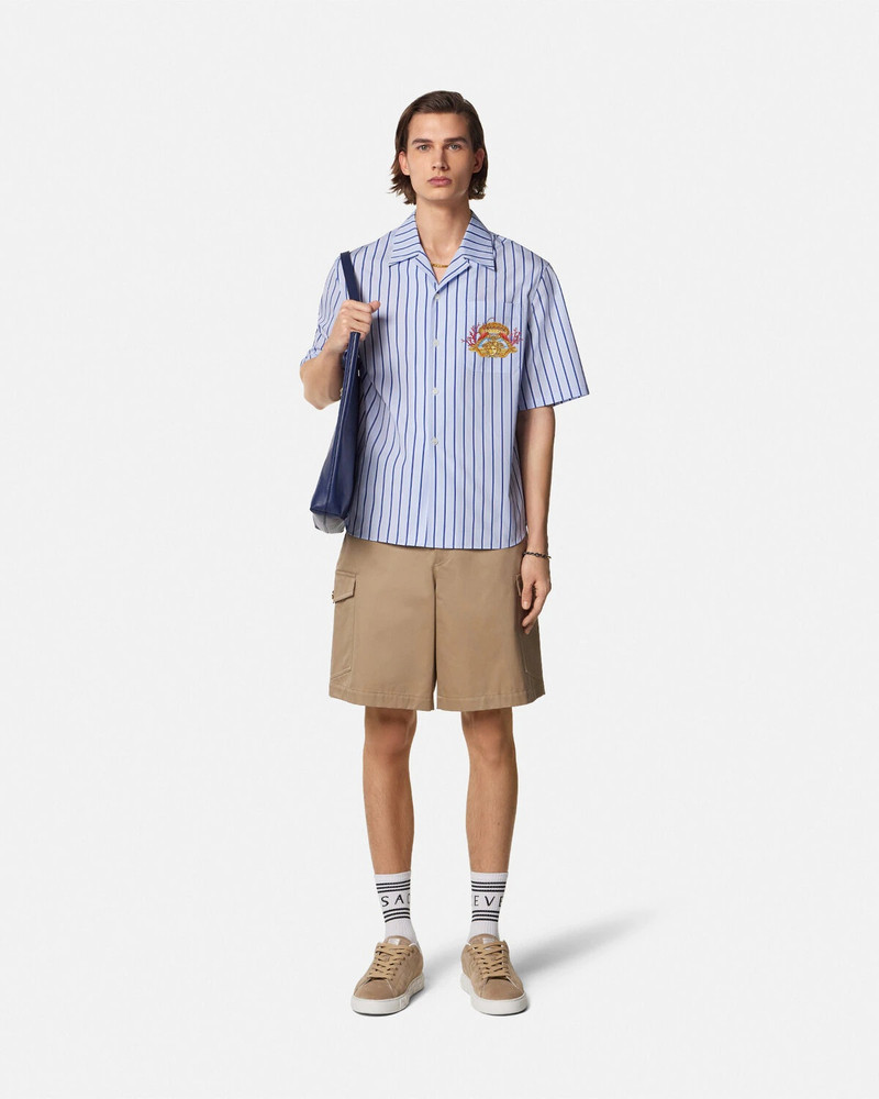 VERSACE Dive In Crest Striped Shirt outlook
