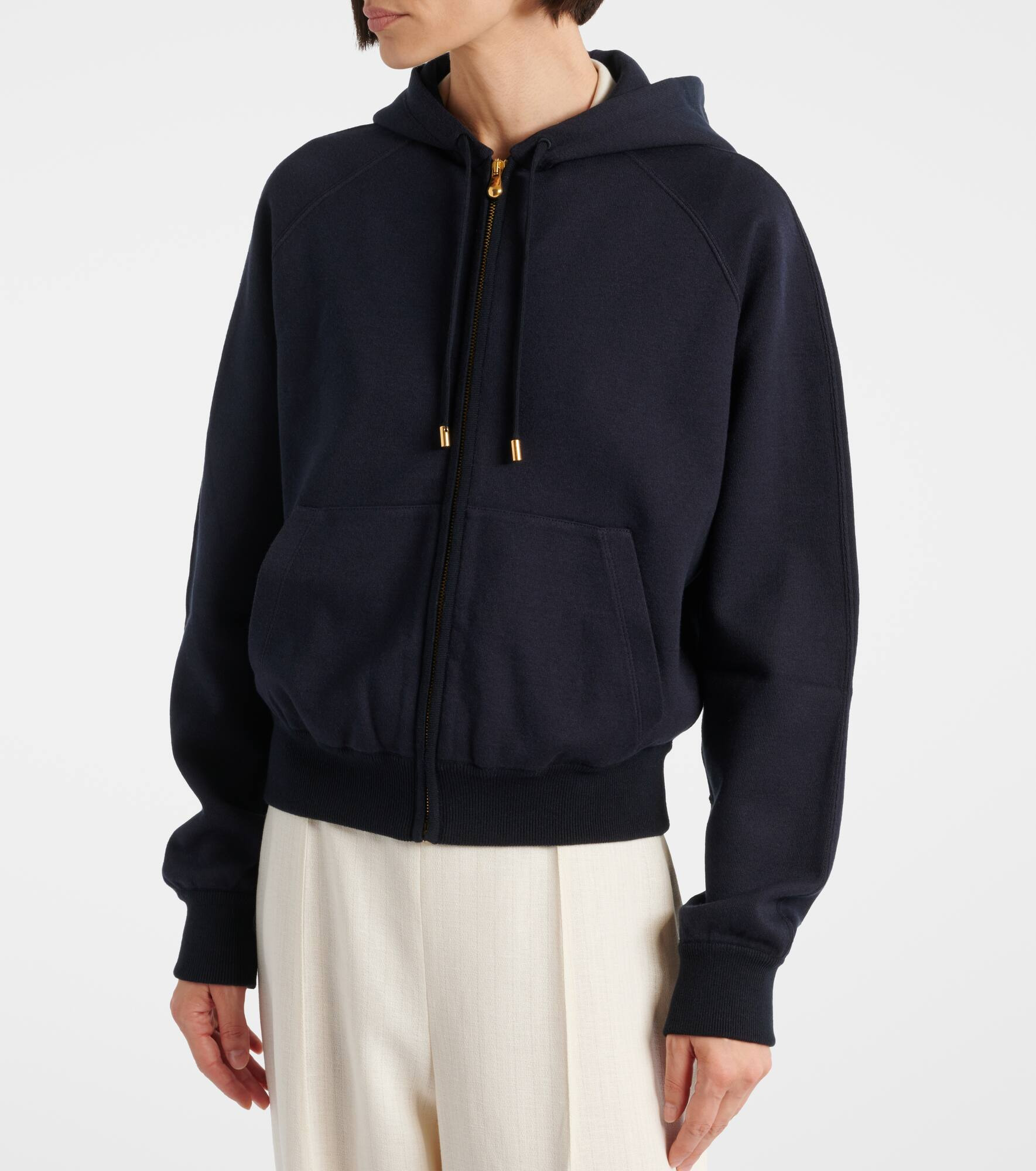 Viera cotton, silk, and cashmere fleece hoodie - 5