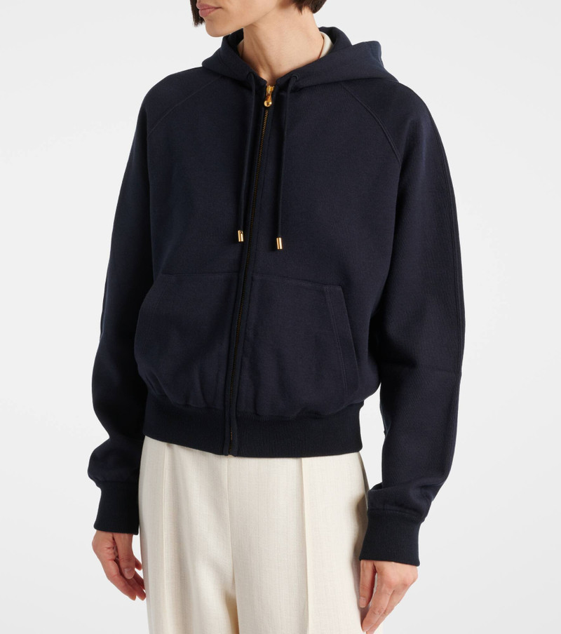 Viera cotton, silk, and cashmere fleece hoodie 5