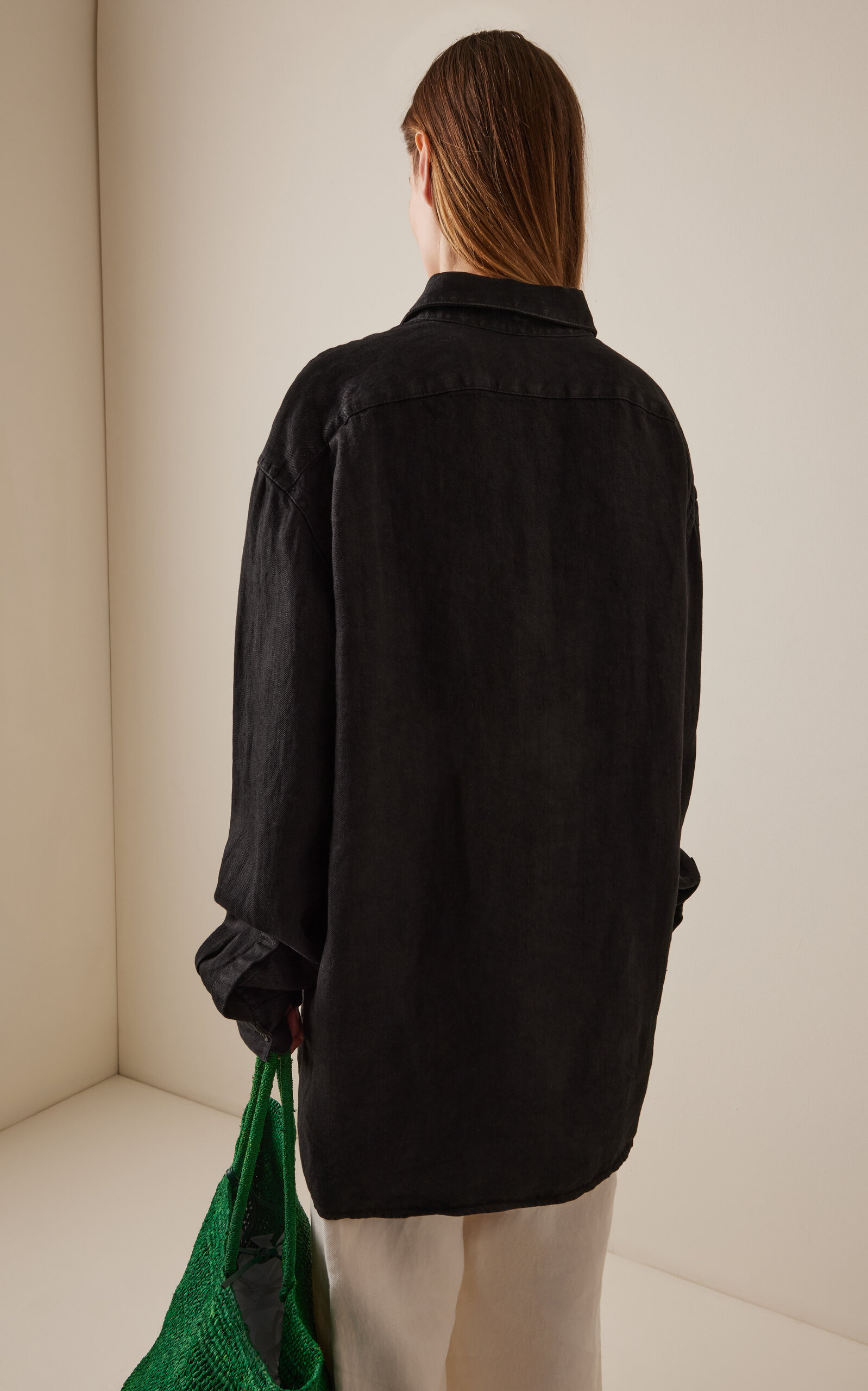 Nesson Linen-Denim Shirt black - 4
