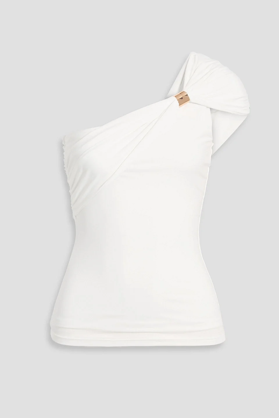 Sofia one-shoulder embellished stretch-jersey top - 1