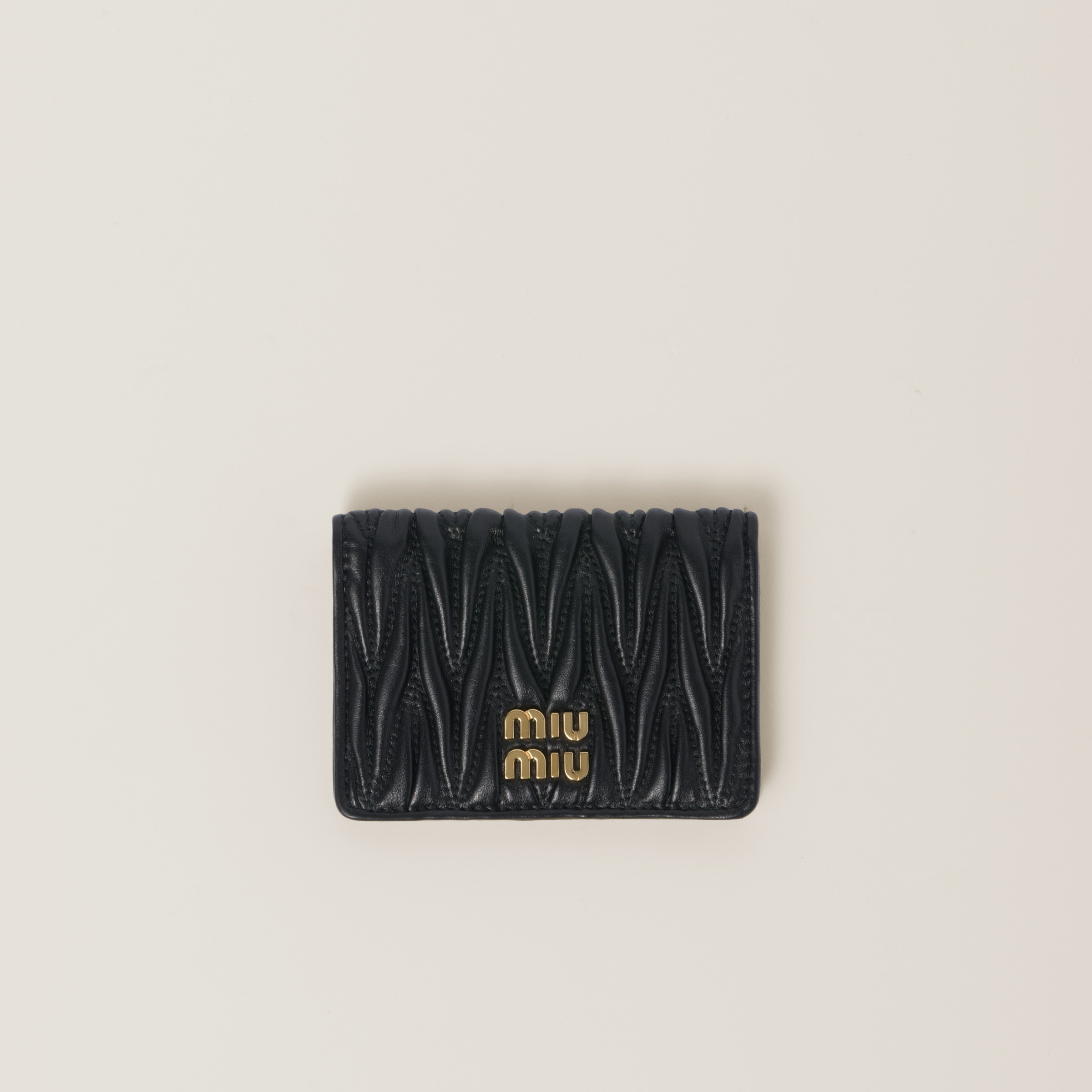 Matelassé nappa leather card holder - 1