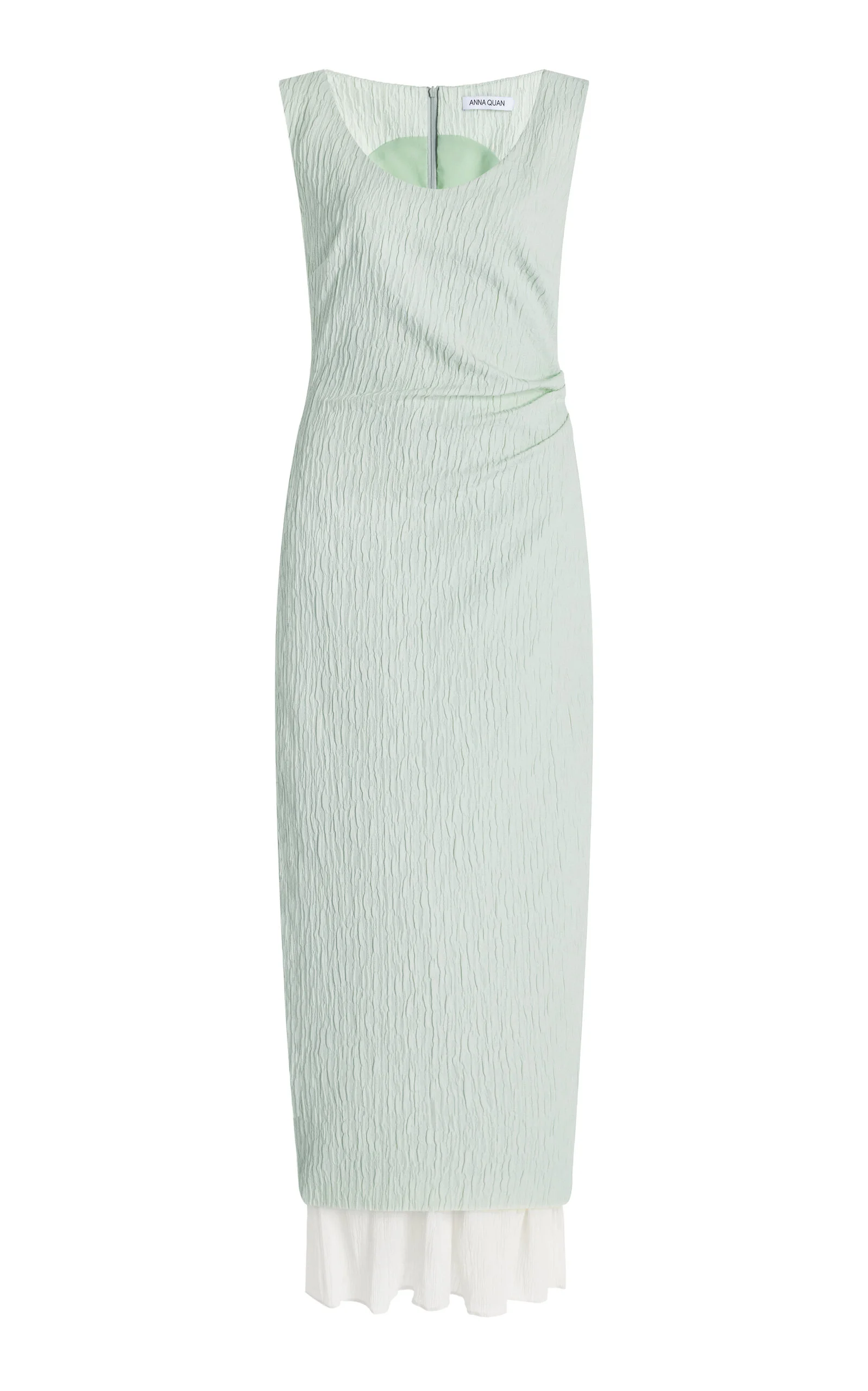Olivia Crinkled Cotton-Blend Maxi Dress green - 1