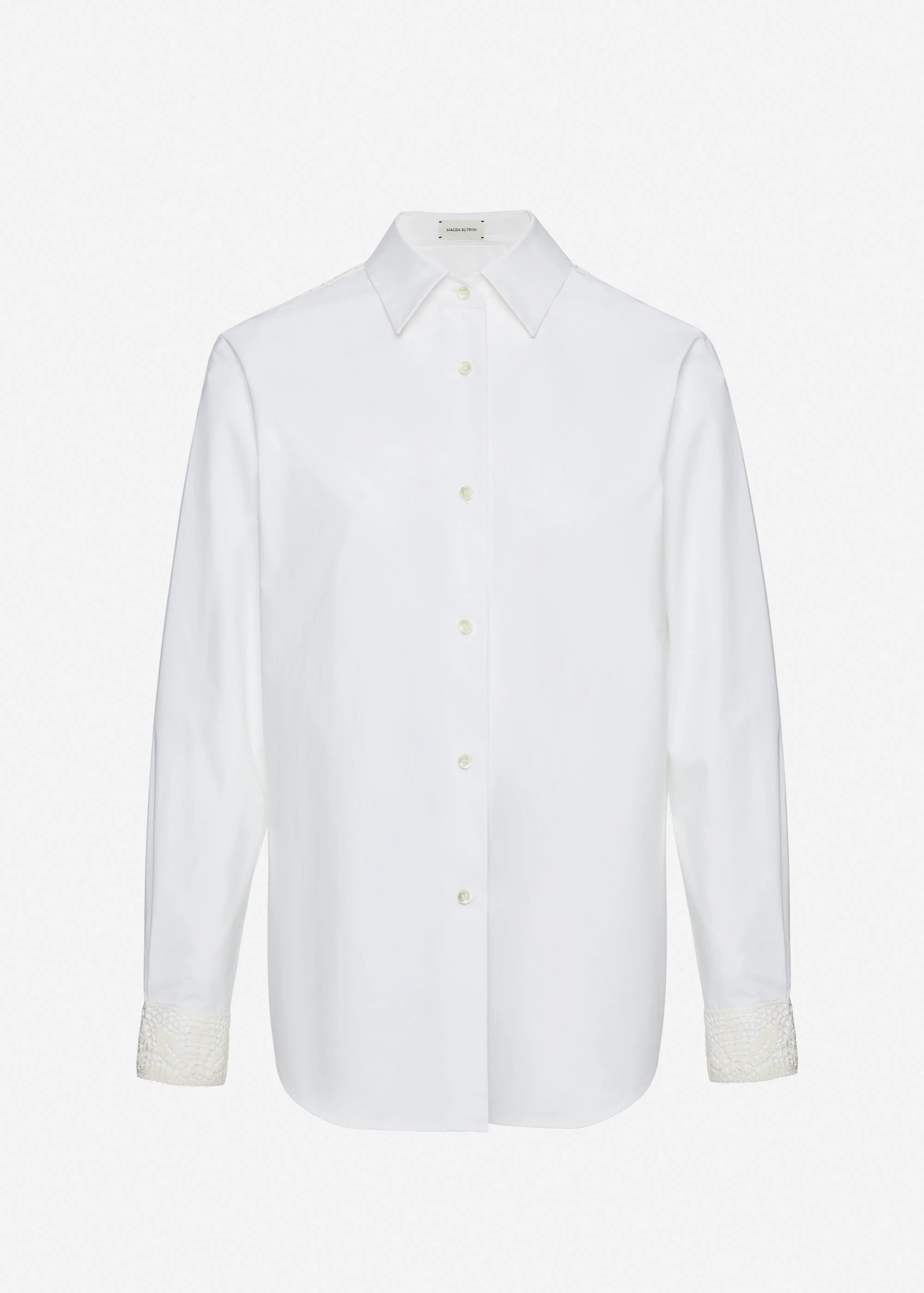 Classic shirt with crochet detailing in white - 1