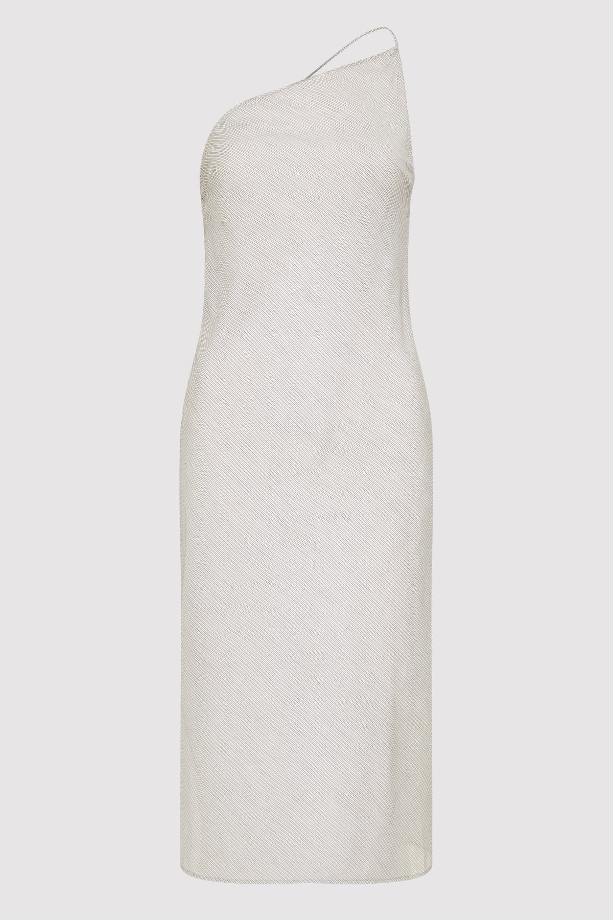 Asymmetric Slip Dress - Sheer Stripe - 5