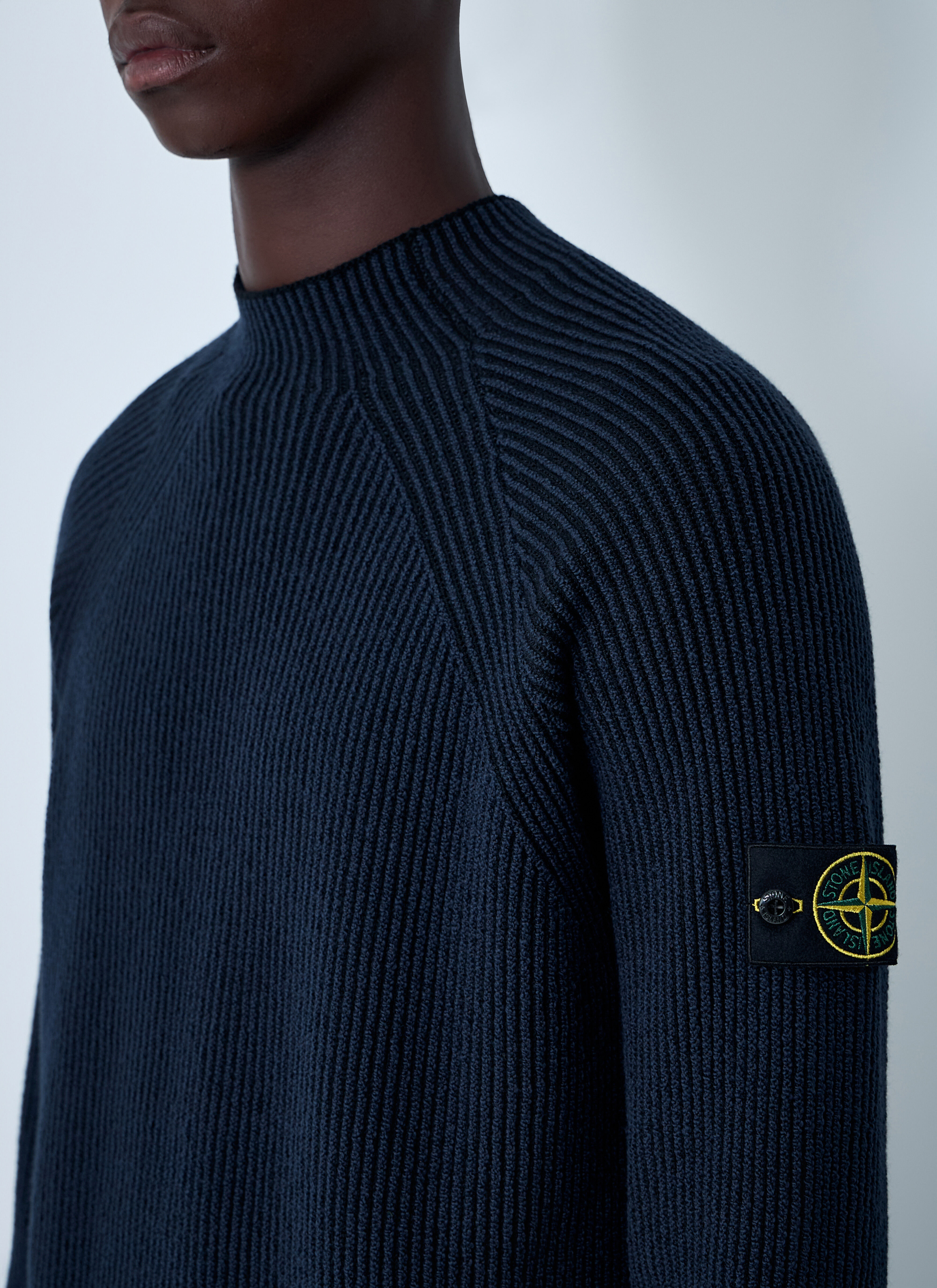 Rib Logo Patch Sweater - 5