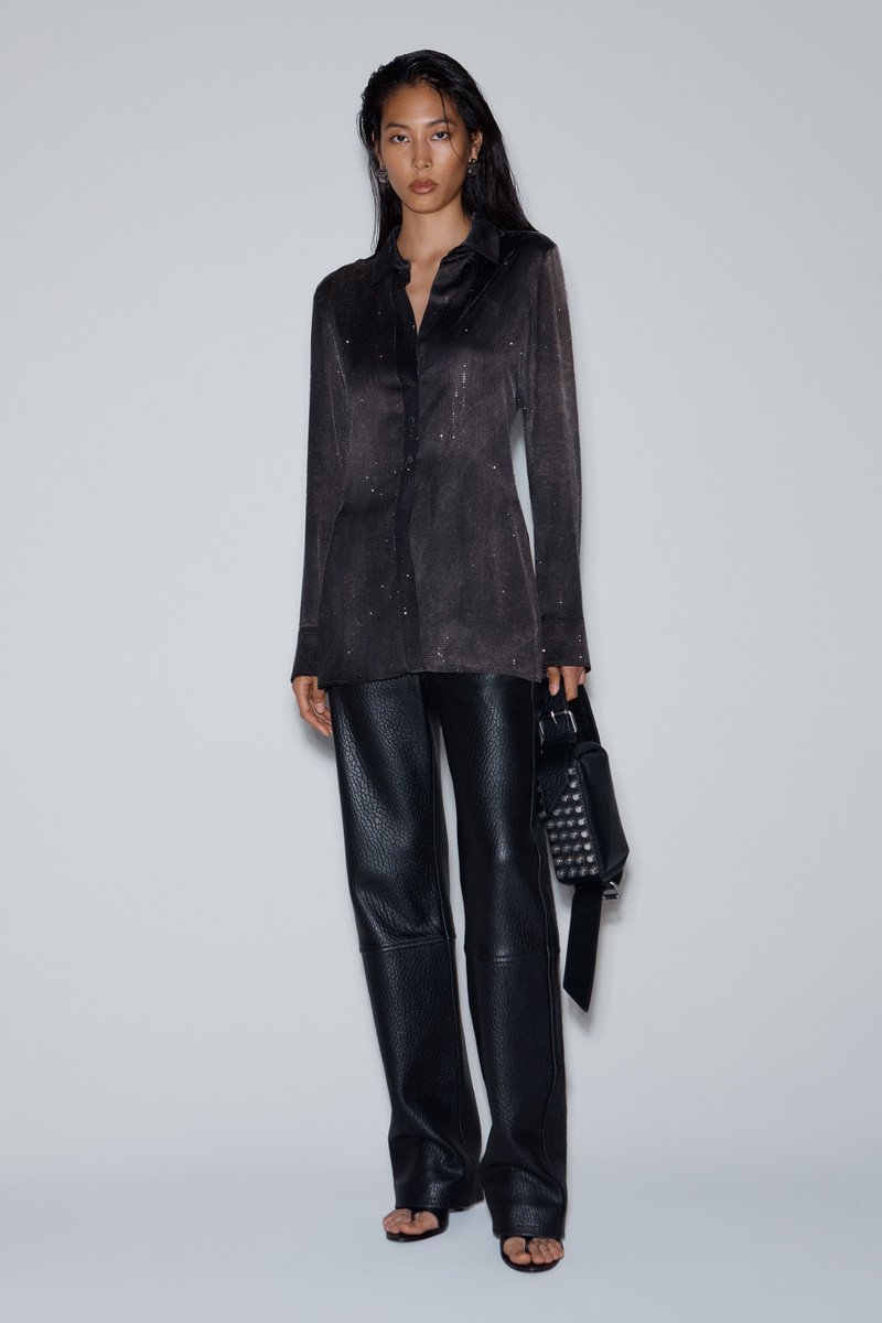 Alexander Wang Crystal Hotfix Slim-Fit Shirt outlook