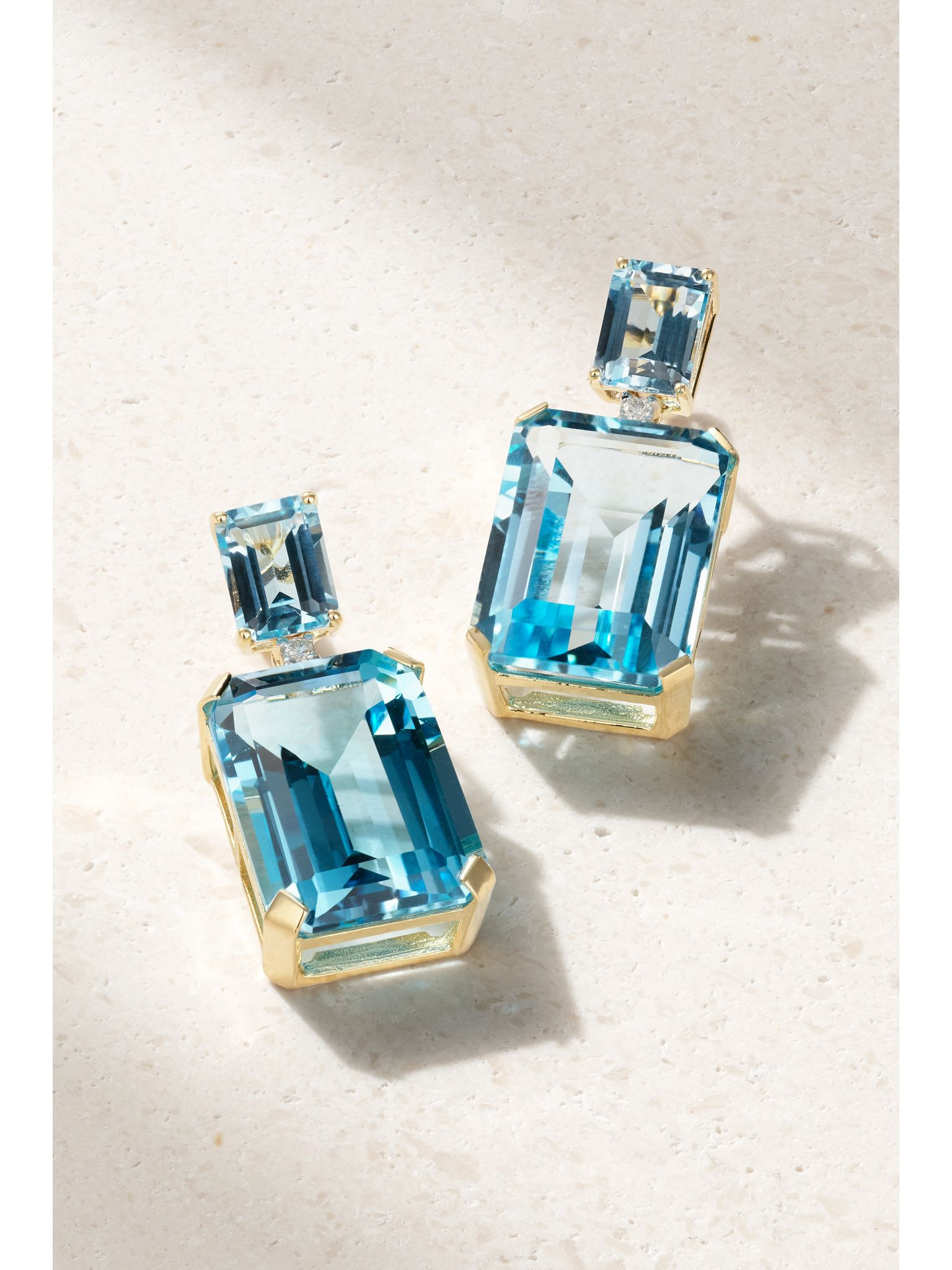 14-karat gold, topaz and diamond earrings Gold - 1