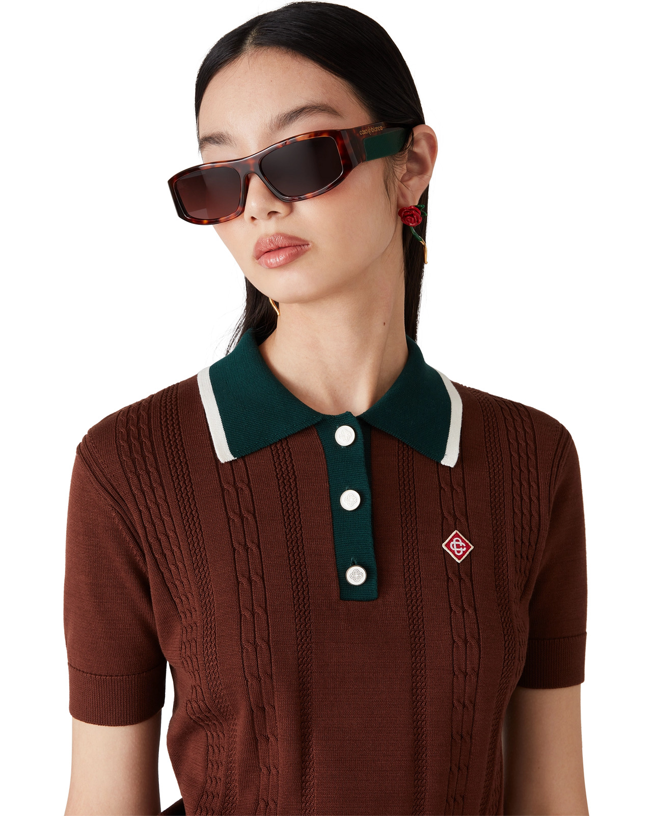 Tortoiseshell Rectangular Sunglasses | Casablanca Paris - 3