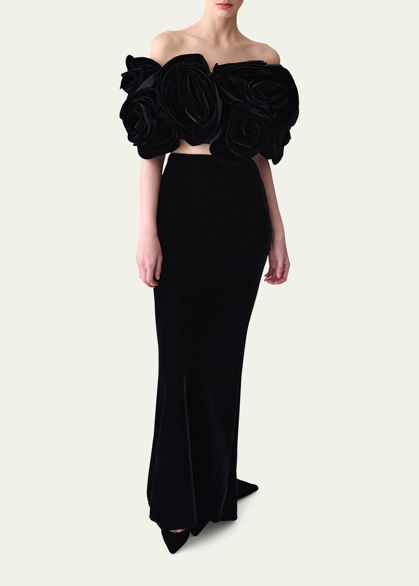 Velvet Maxi Trumpet Skirt - 2