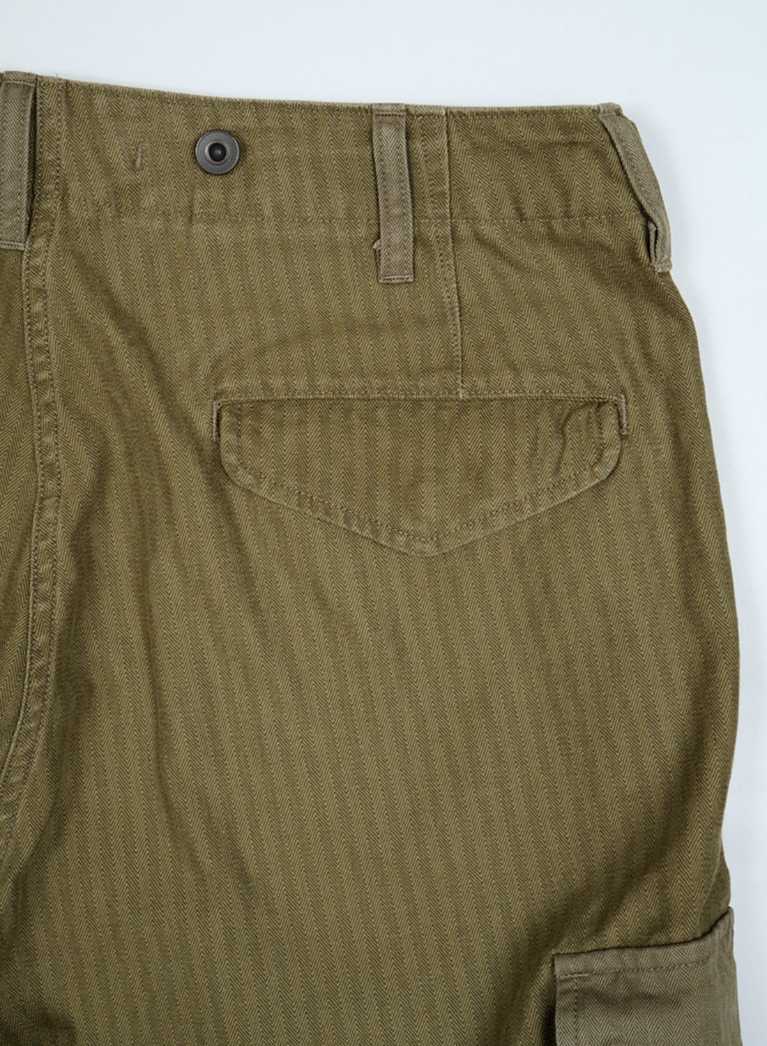 Army Cargo Pant Nano Pigment Herringbone Twill in Green - 5