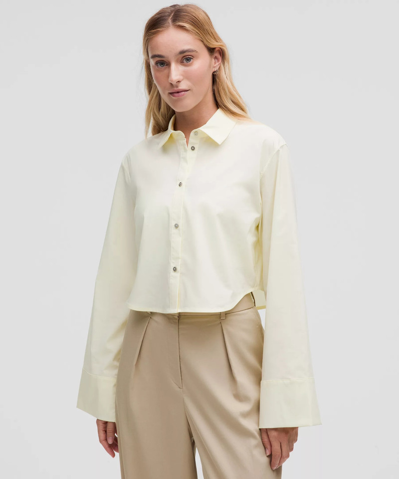Cropped Poplin Button-Up Top 1